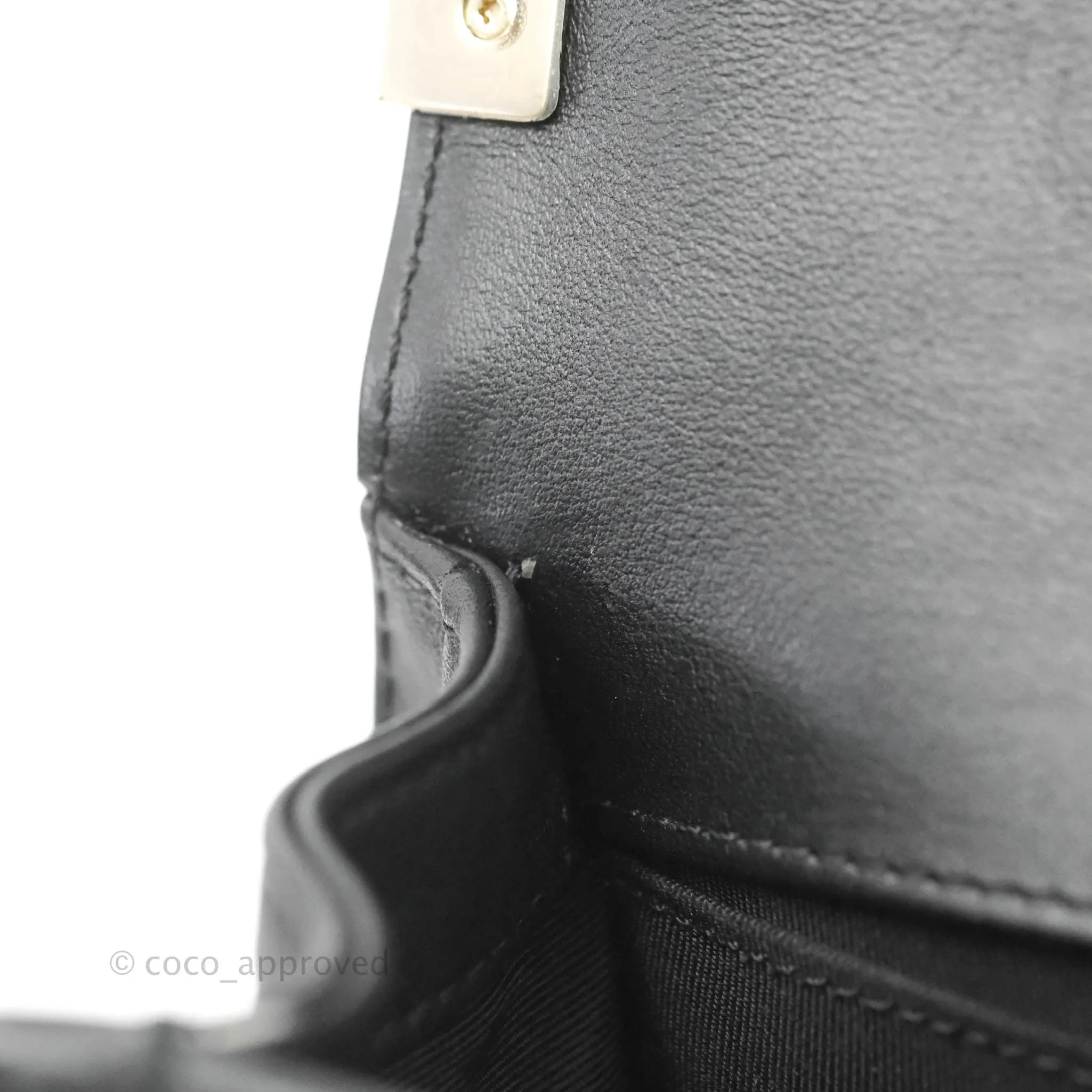 Chanel Chevron Medium Boy Black Calfskin Gold Hardware