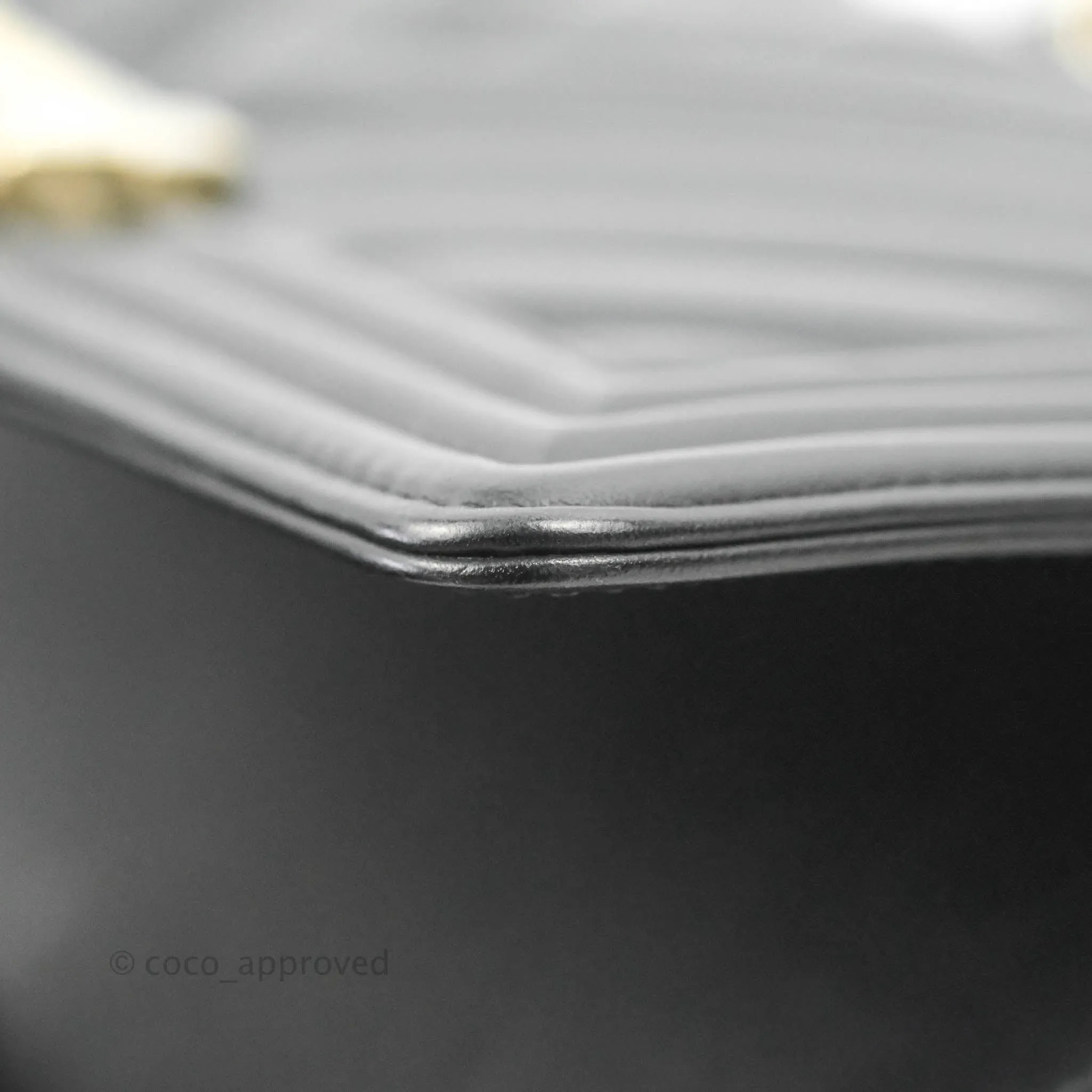 Chanel Chevron Medium Boy Black Calfskin Gold Hardware
