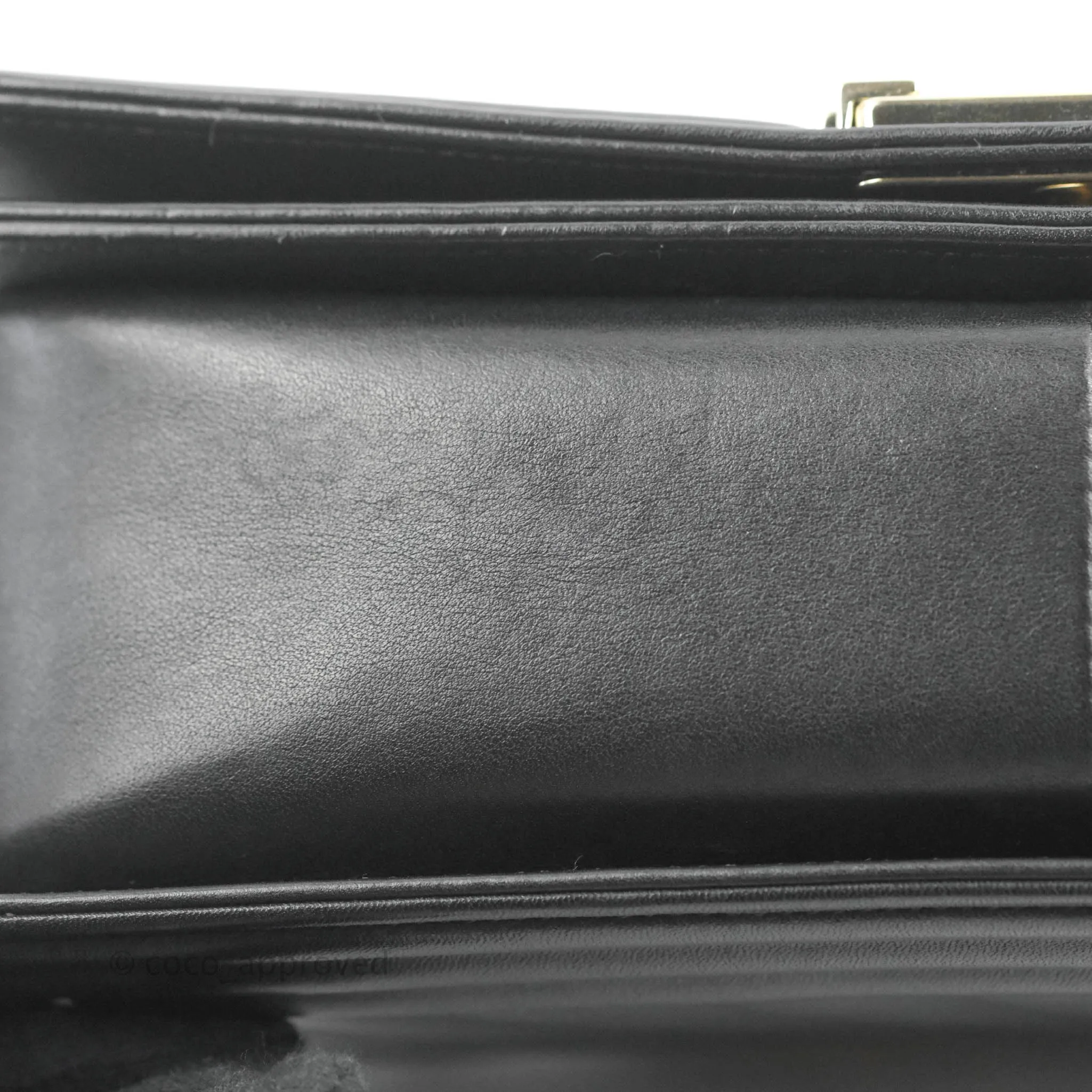 Chanel Chevron Medium Boy Black Calfskin Gold Hardware