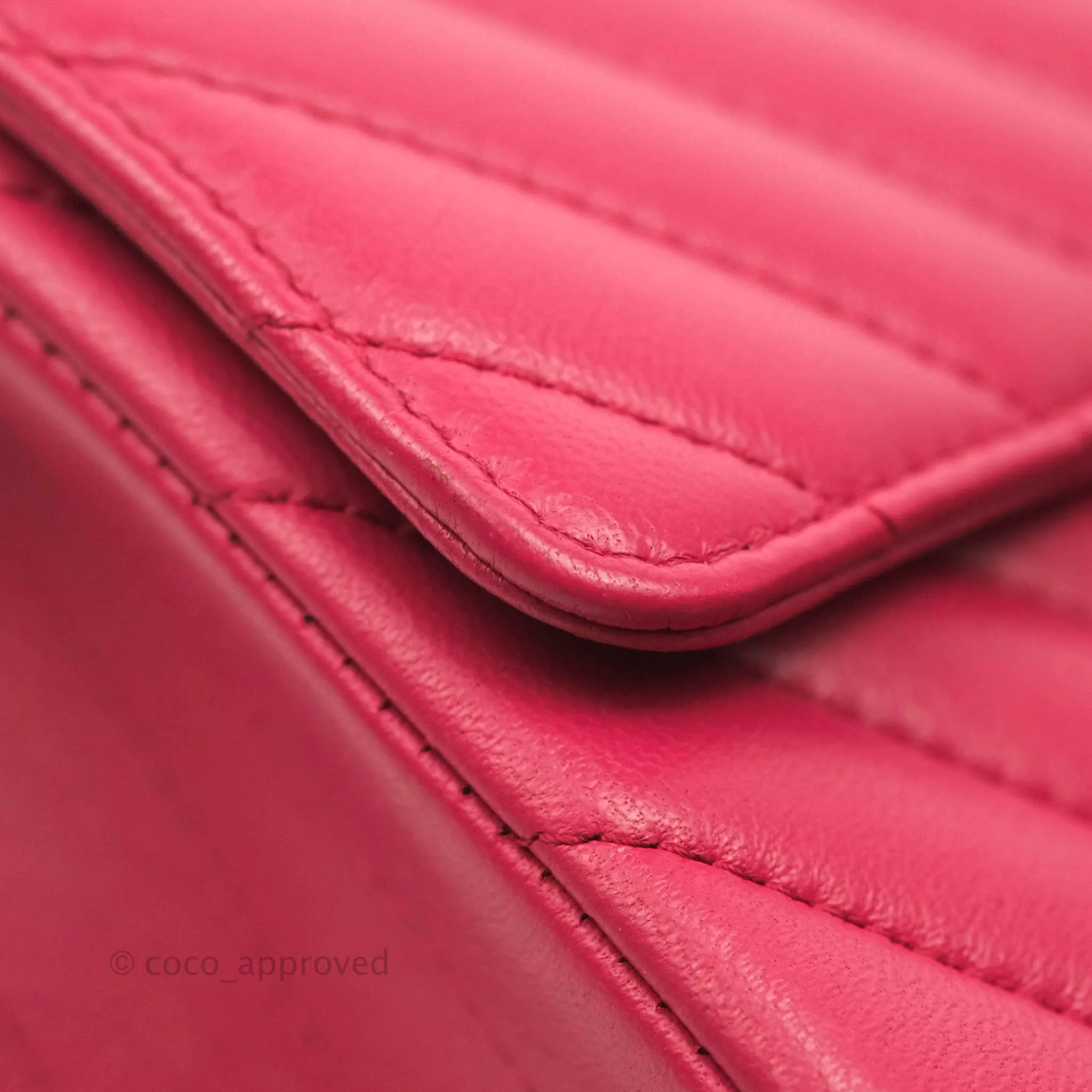 Chanel Chevron Mini Rectangular Flap Pink Lambskin Gold Hardware