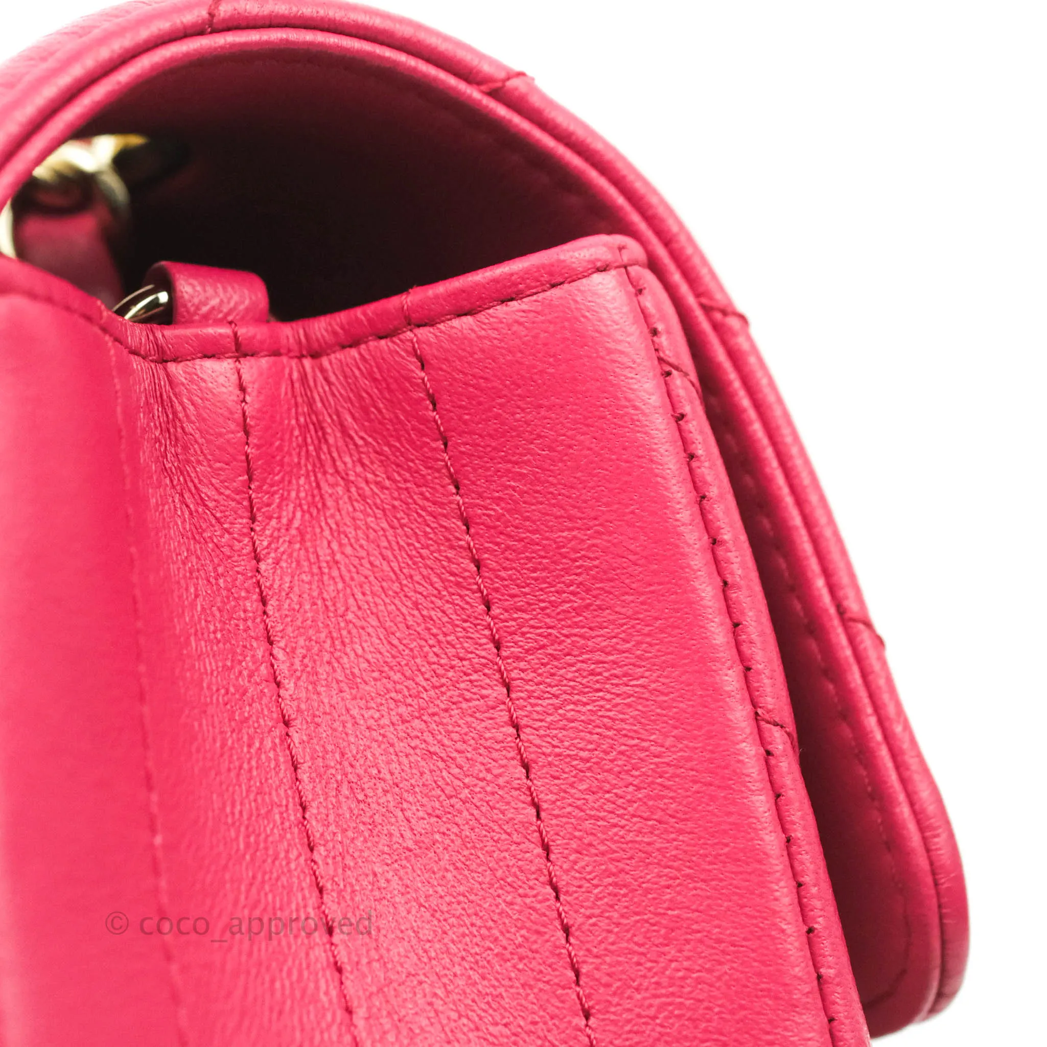 Chanel Chevron Mini Rectangular Flap Pink Lambskin Gold Hardware