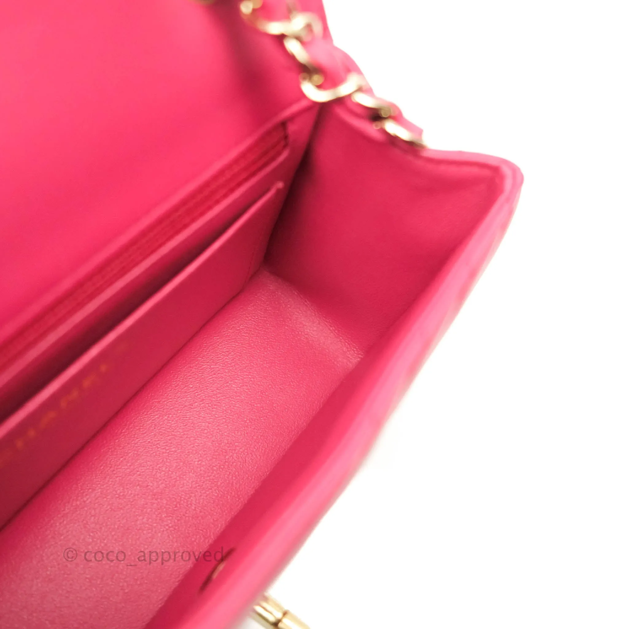 Chanel Chevron Mini Rectangular Flap Pink Lambskin Gold Hardware