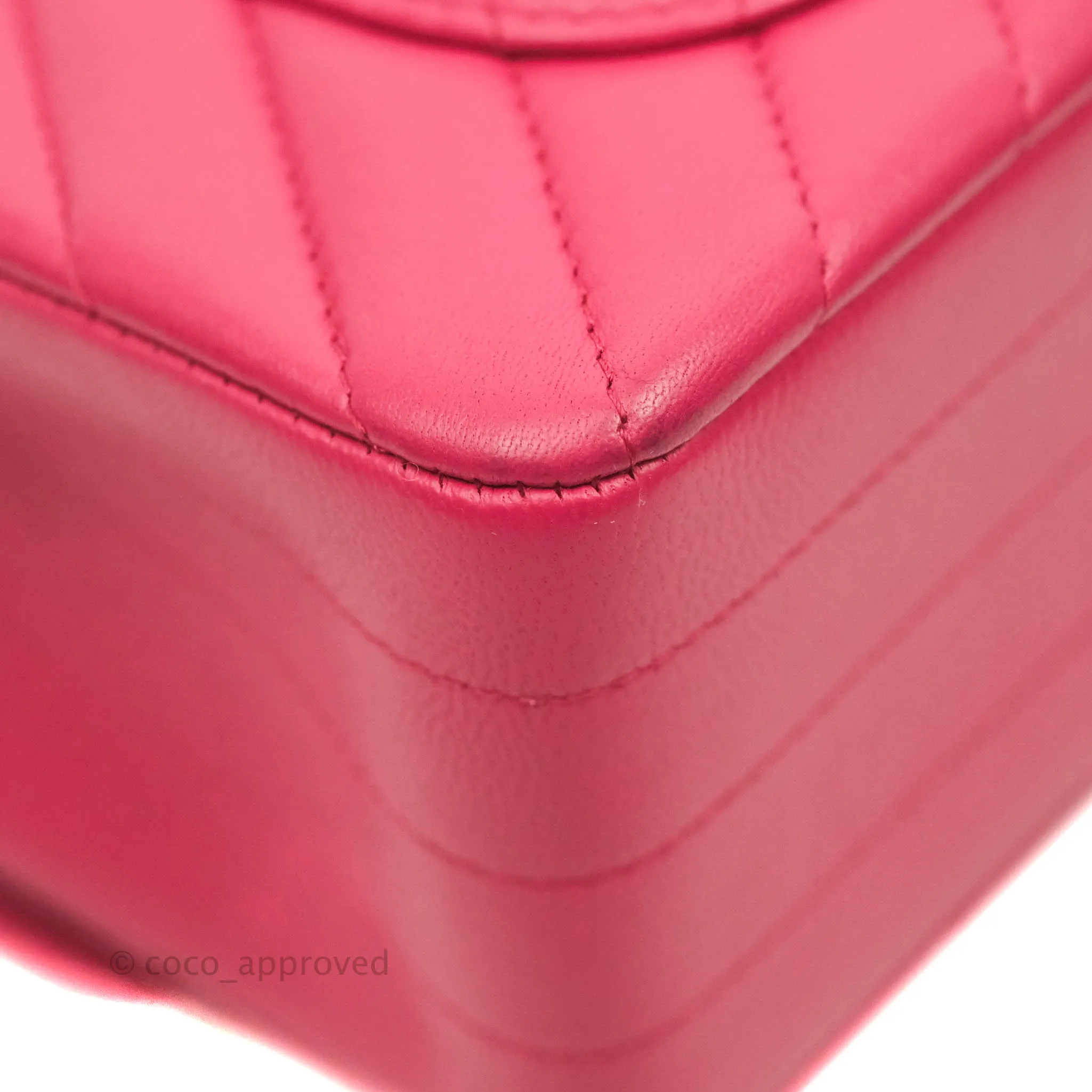 Chanel Chevron Mini Rectangular Flap Pink Lambskin Gold Hardware
