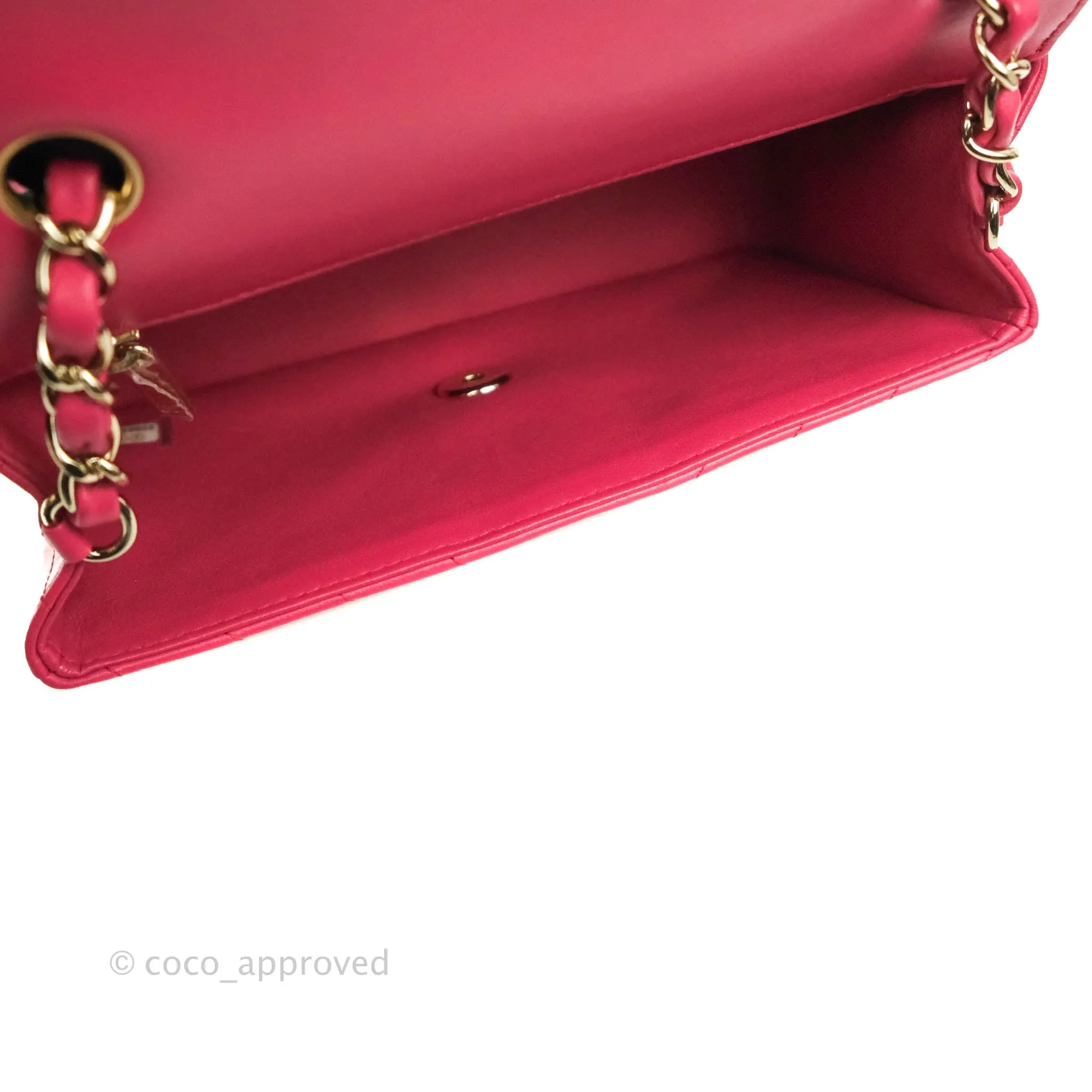 Chanel Chevron Mini Rectangular Flap Pink Lambskin Gold Hardware