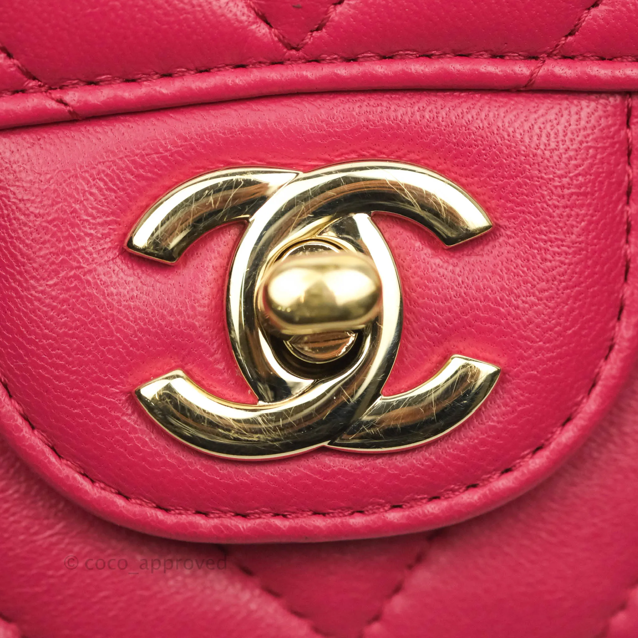 Chanel Chevron Mini Rectangular Flap Pink Lambskin Gold Hardware