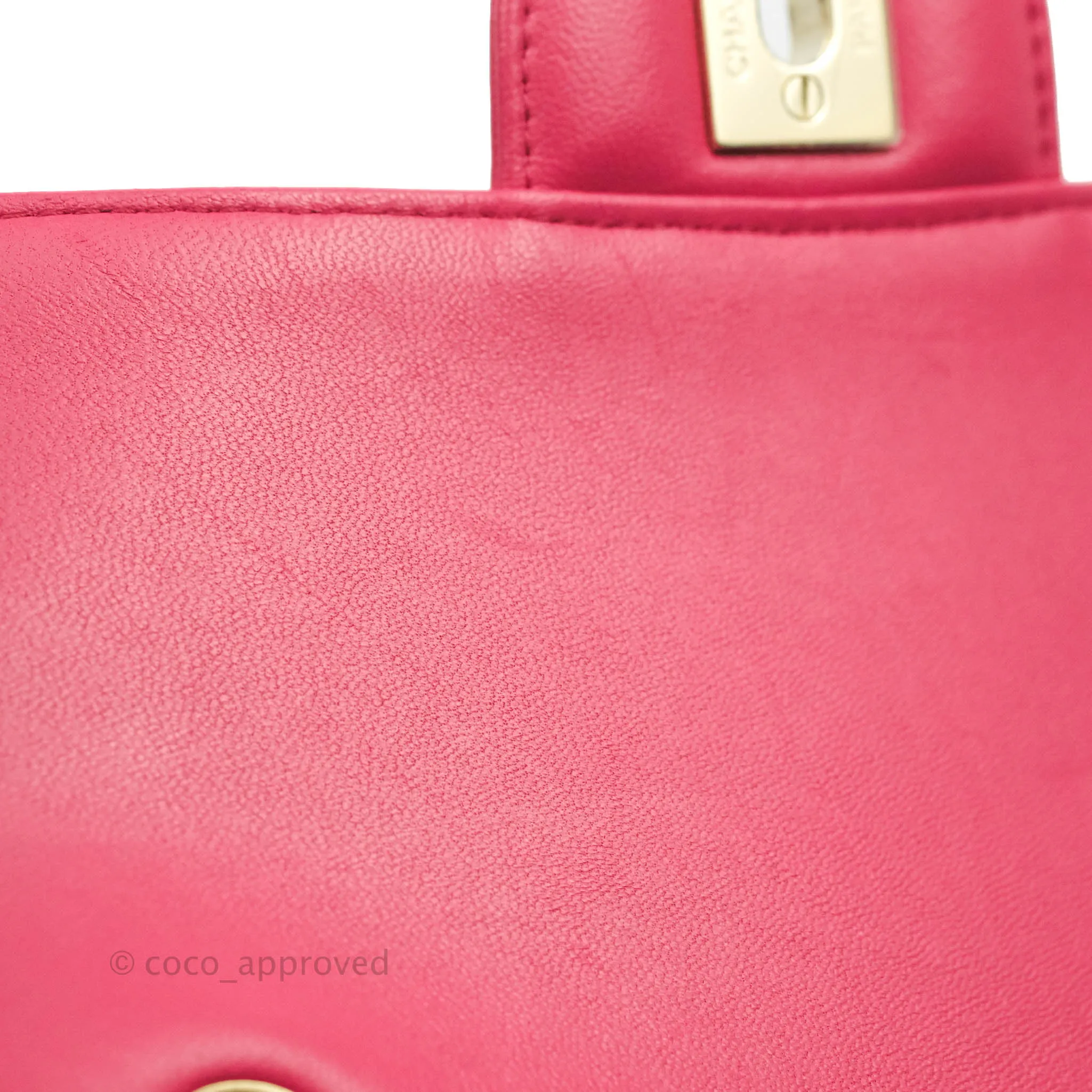 Chanel Chevron Mini Rectangular Flap Pink Lambskin Gold Hardware