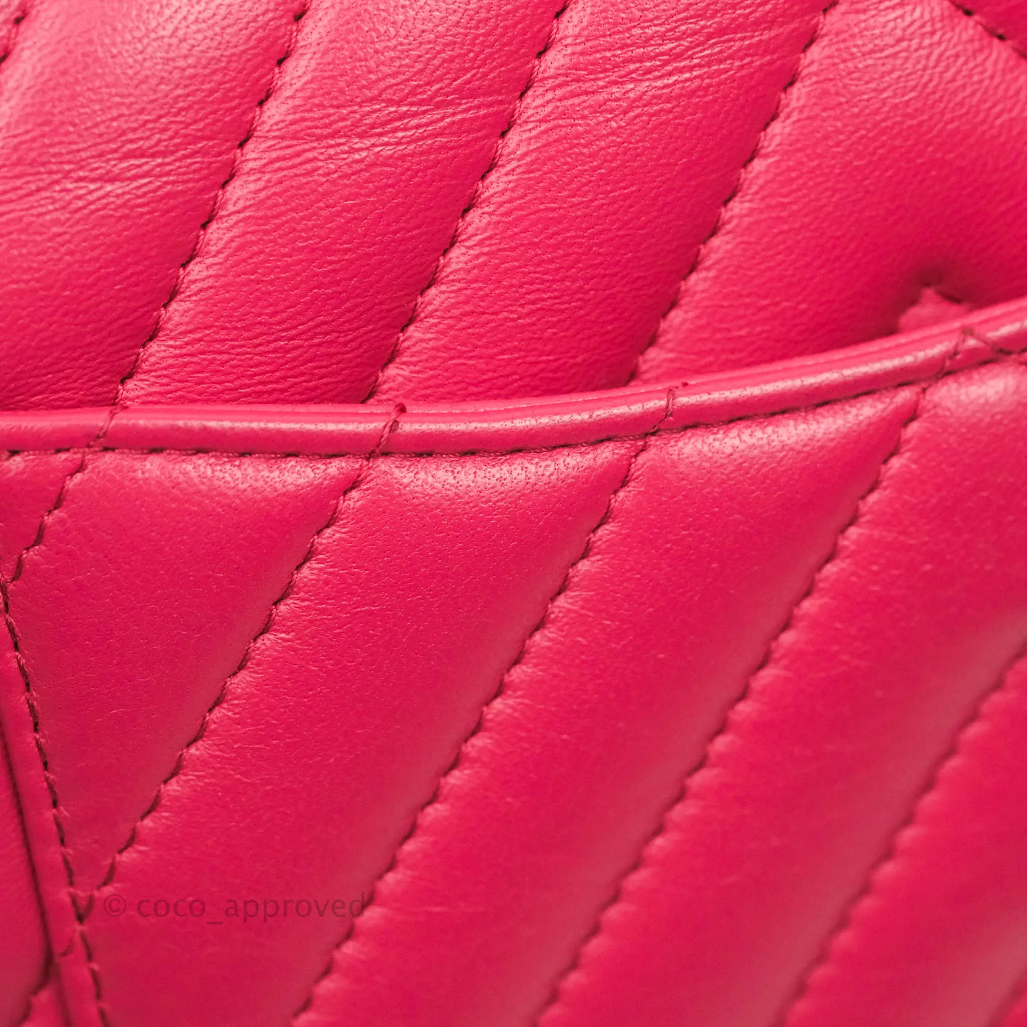 Chanel Chevron Mini Rectangular Flap Pink Lambskin Gold Hardware