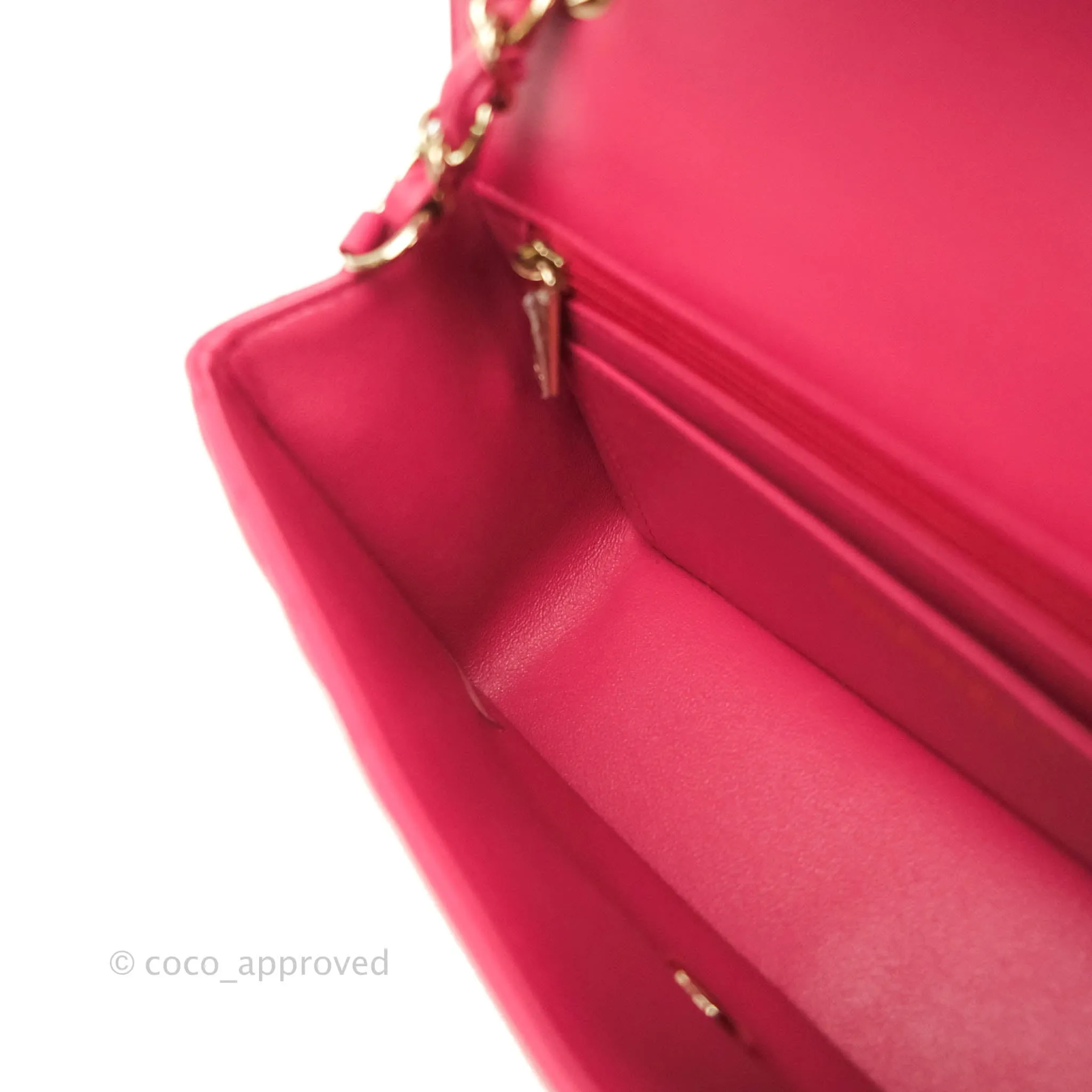Chanel Chevron Mini Rectangular Flap Pink Lambskin Gold Hardware