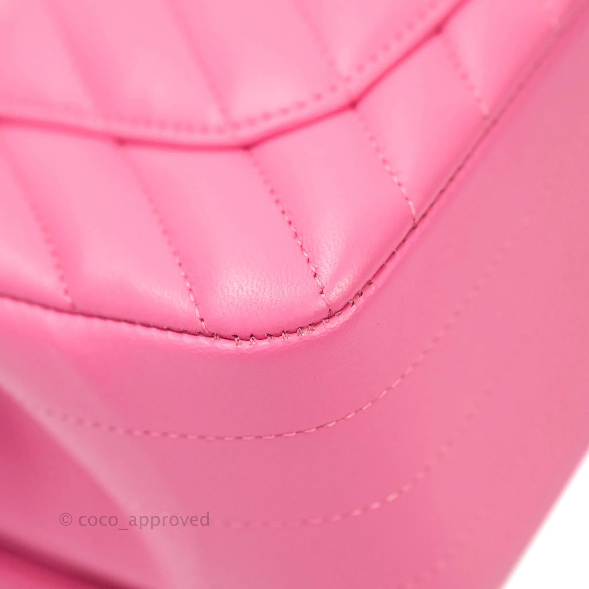Chanel Chevron Mini Rectangular Lambskin Flap Pink Gold Hardware
