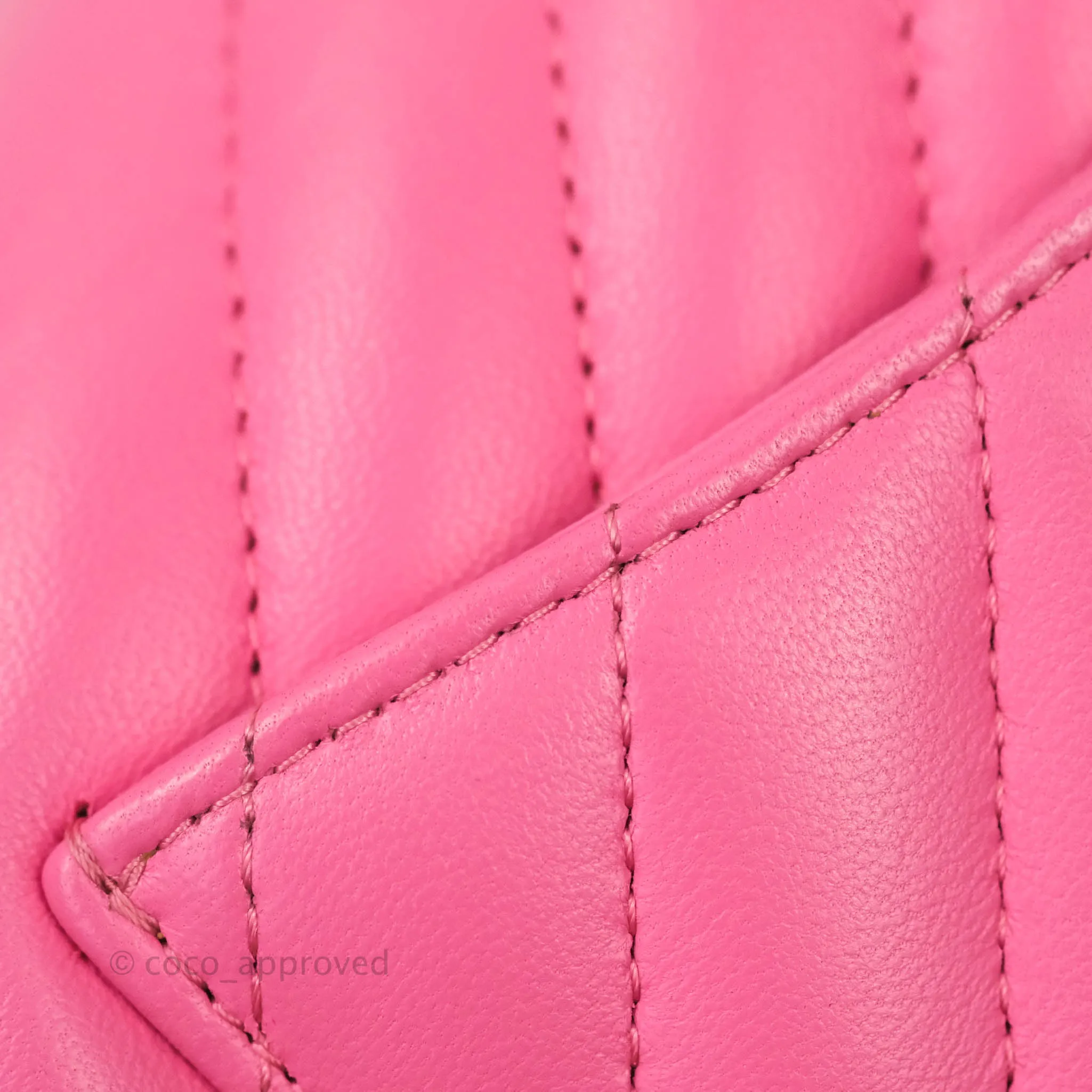 Chanel Chevron Mini Rectangular Lambskin Flap Pink Gold Hardware