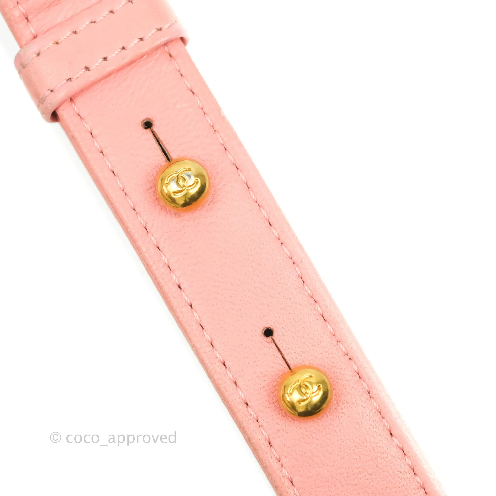 Chanel Chevron Small Boy Fabric Pink & White Aged Gold Hardware