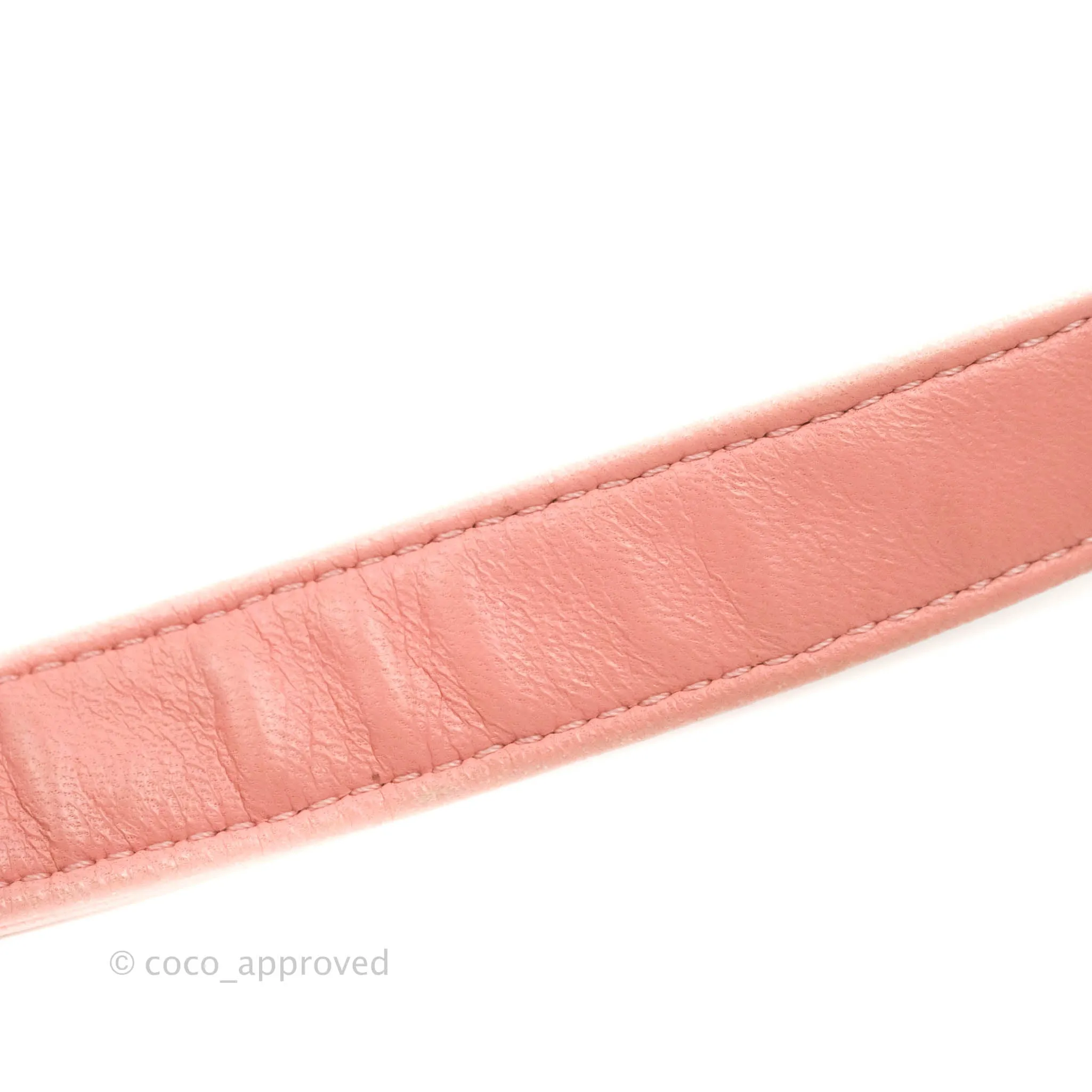 Chanel Chevron Small Boy Fabric Pink & White Aged Gold Hardware