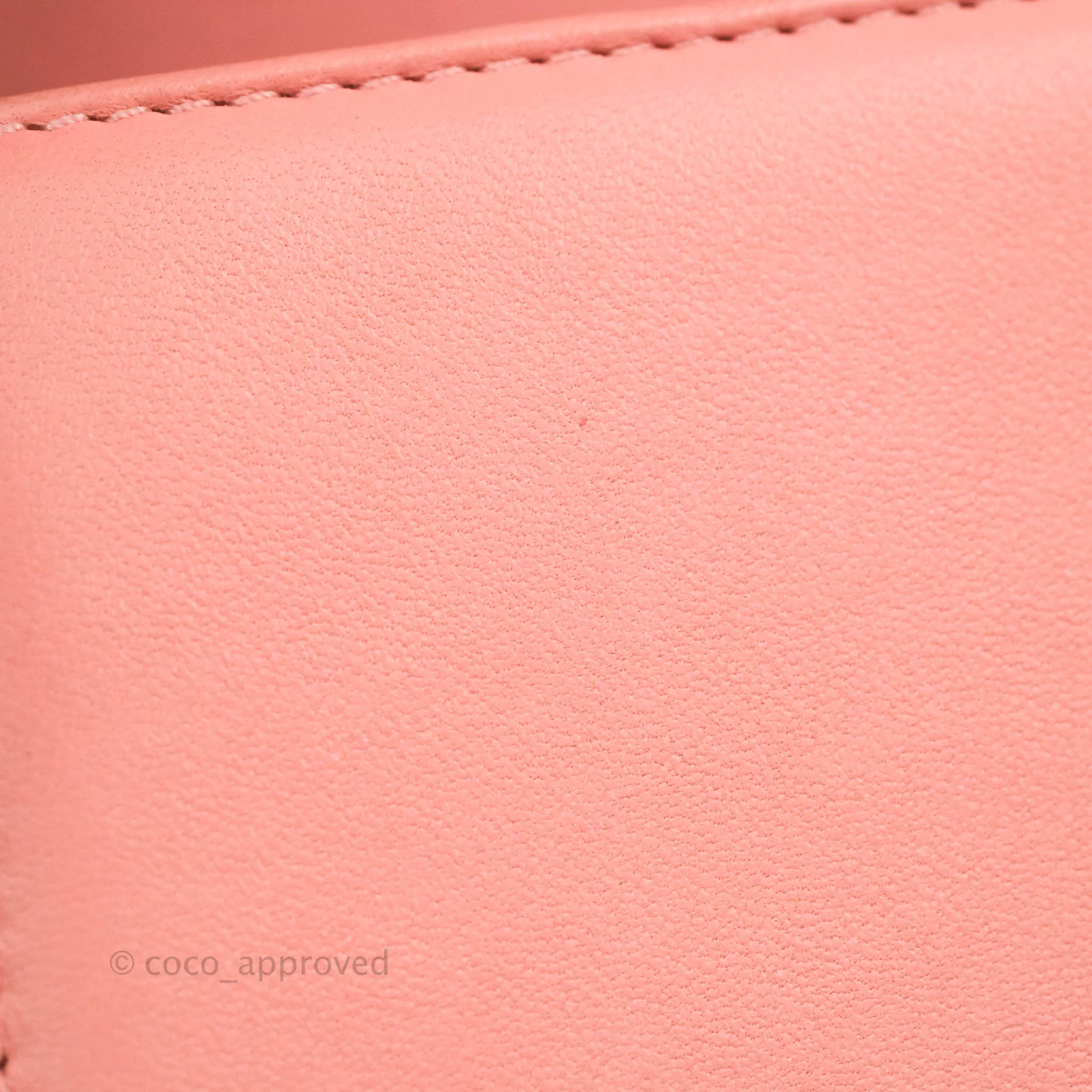 Chanel Chevron Small Boy Fabric Pink & White Aged Gold Hardware