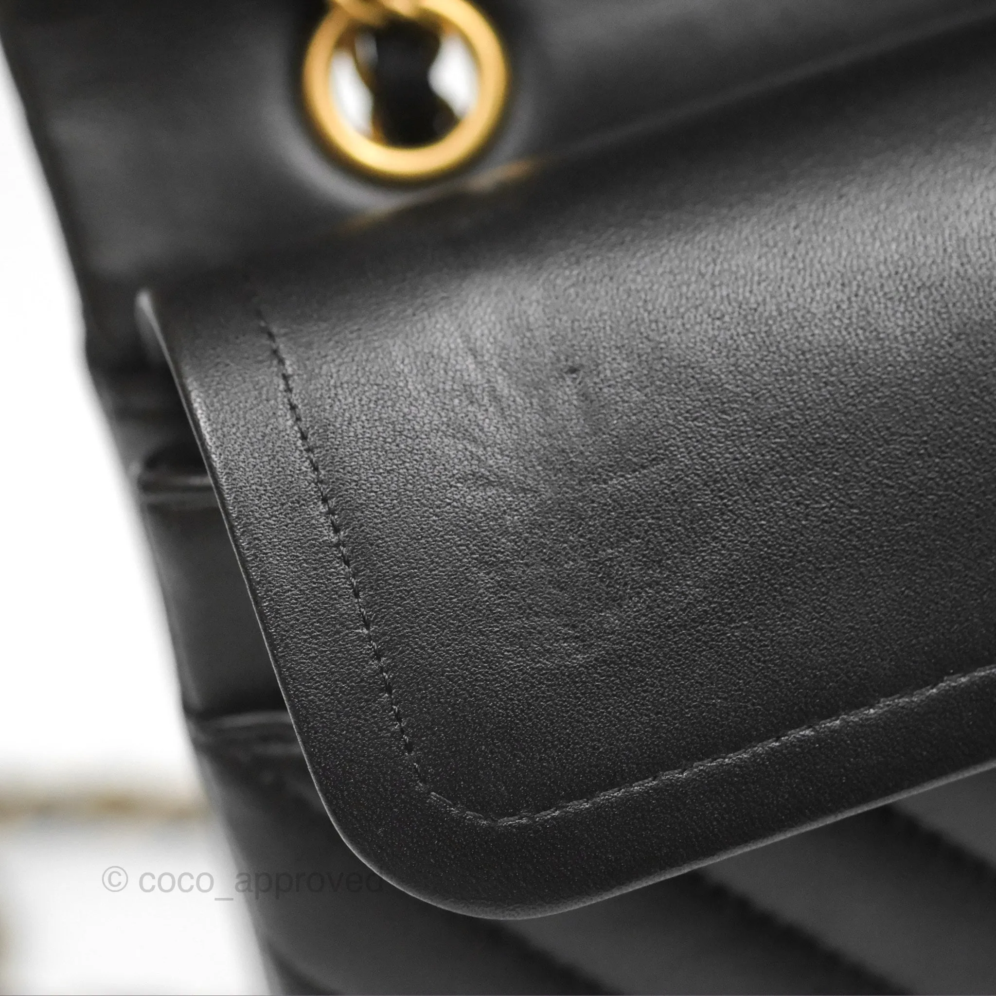 Chanel Classic M/L Medium Flap Chevron Black Lambskin Gold Hardware