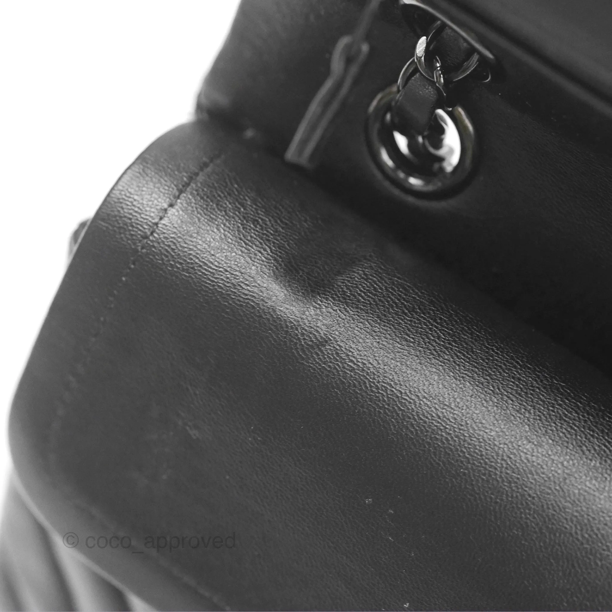 Chanel Classic M/L Medium Flap Chevron So Black Calfskin