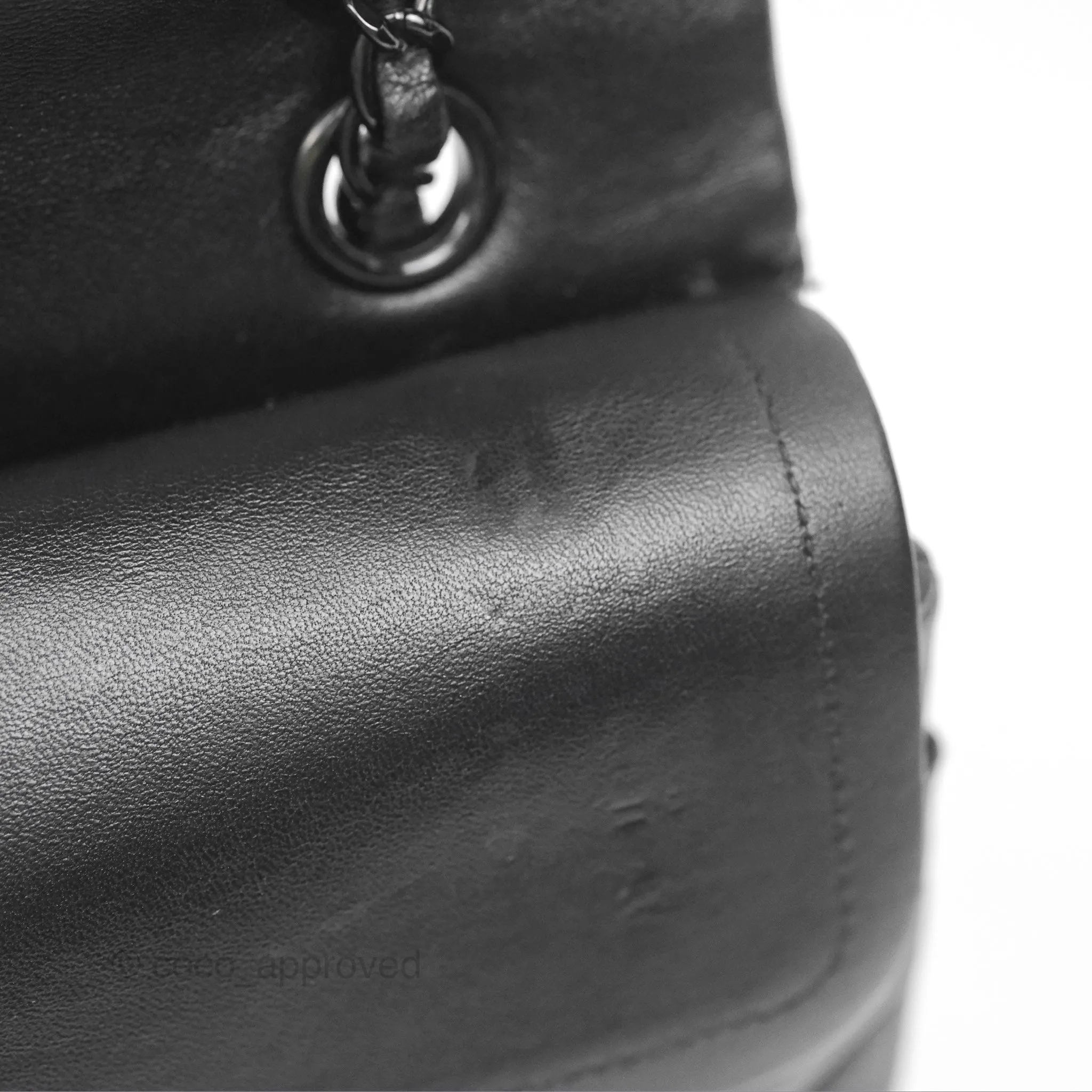 Chanel Classic M/L Medium Flap Chevron So Black Calfskin