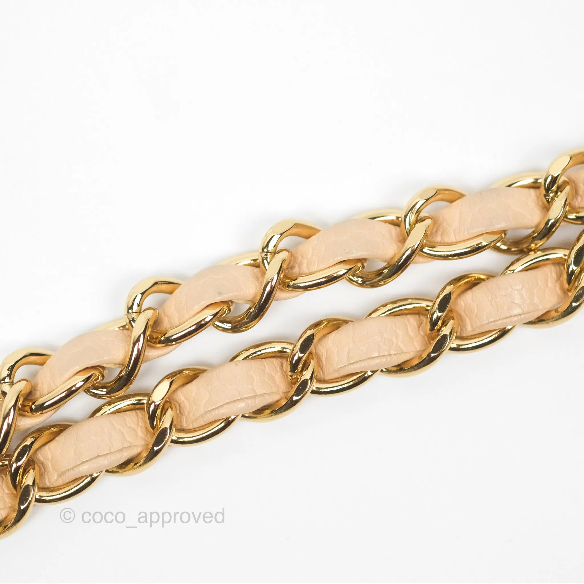 Chanel Classic M/L Medium Flap Quilted Beige Caviar Gold Hardware