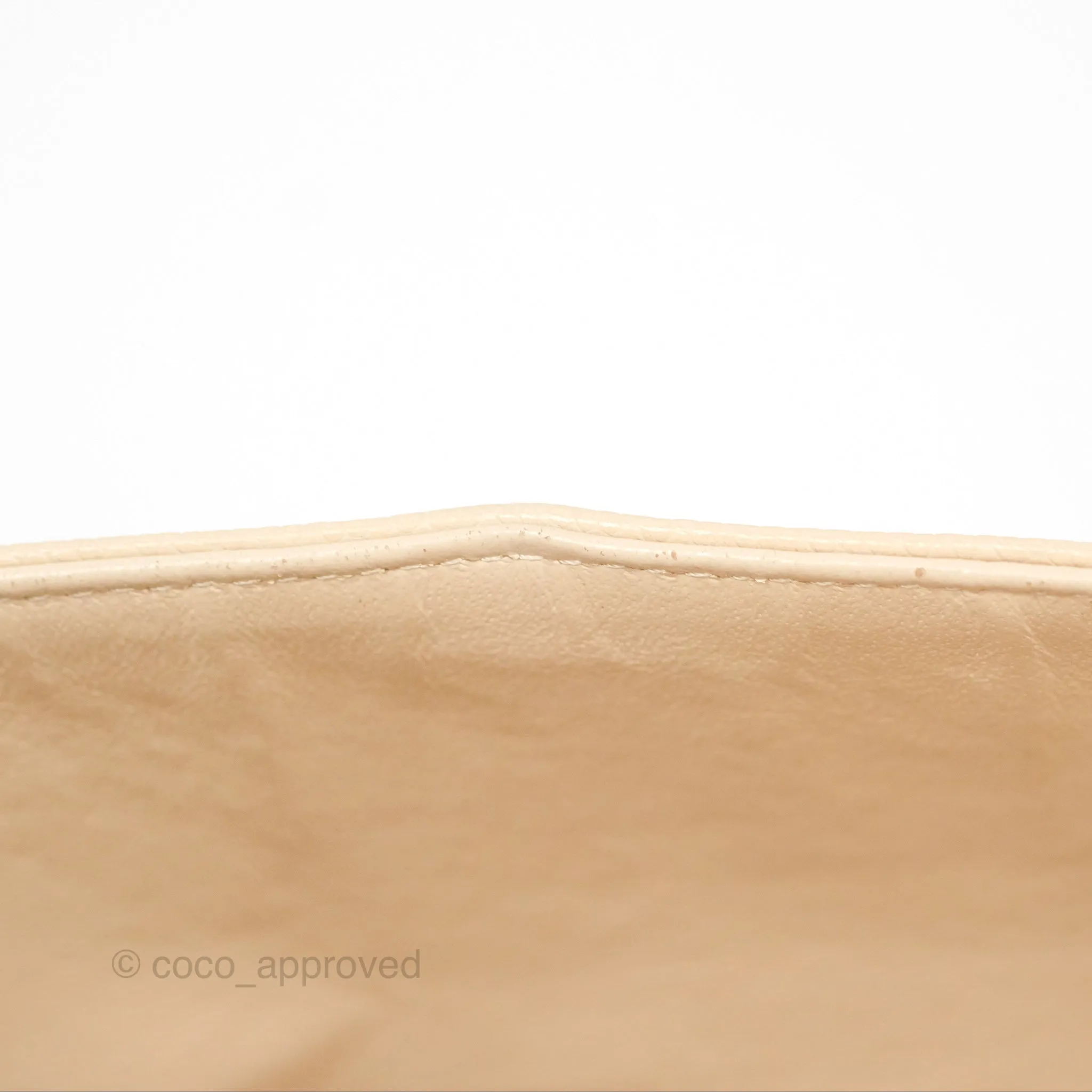Chanel Classic M/L Medium Flap Quilted Beige Caviar Gold Hardware