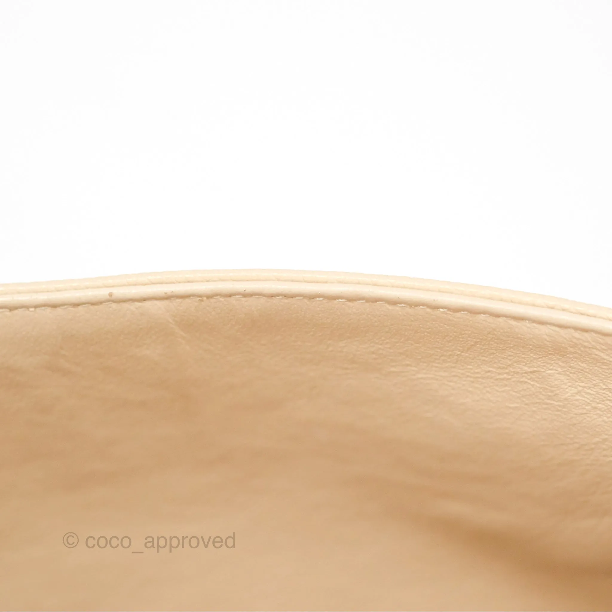 Chanel Classic M/L Medium Flap Quilted Beige Caviar Gold Hardware