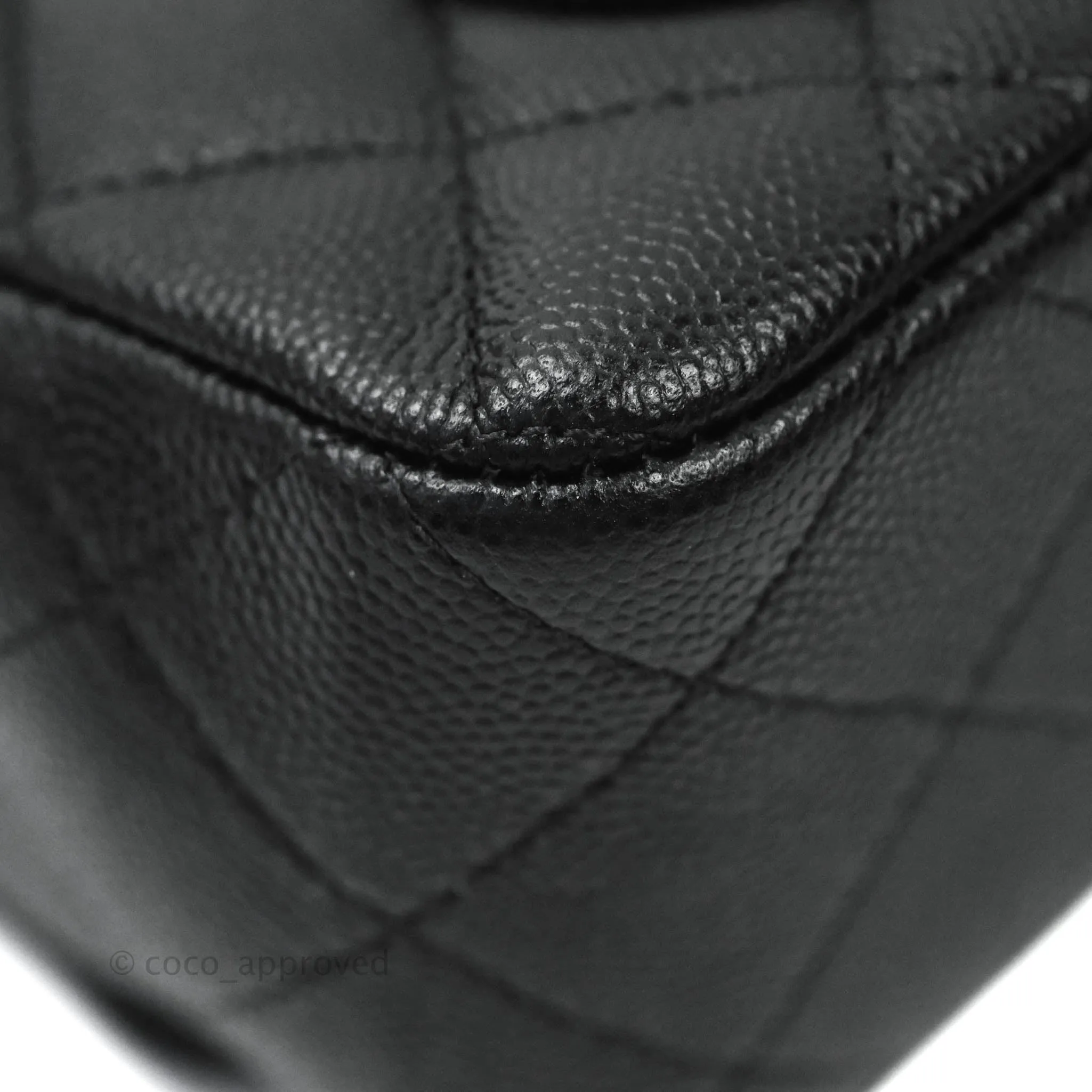 Chanel Classic Quilted Mini Rectangular Flap Black Caviar Gold Hardware 18B