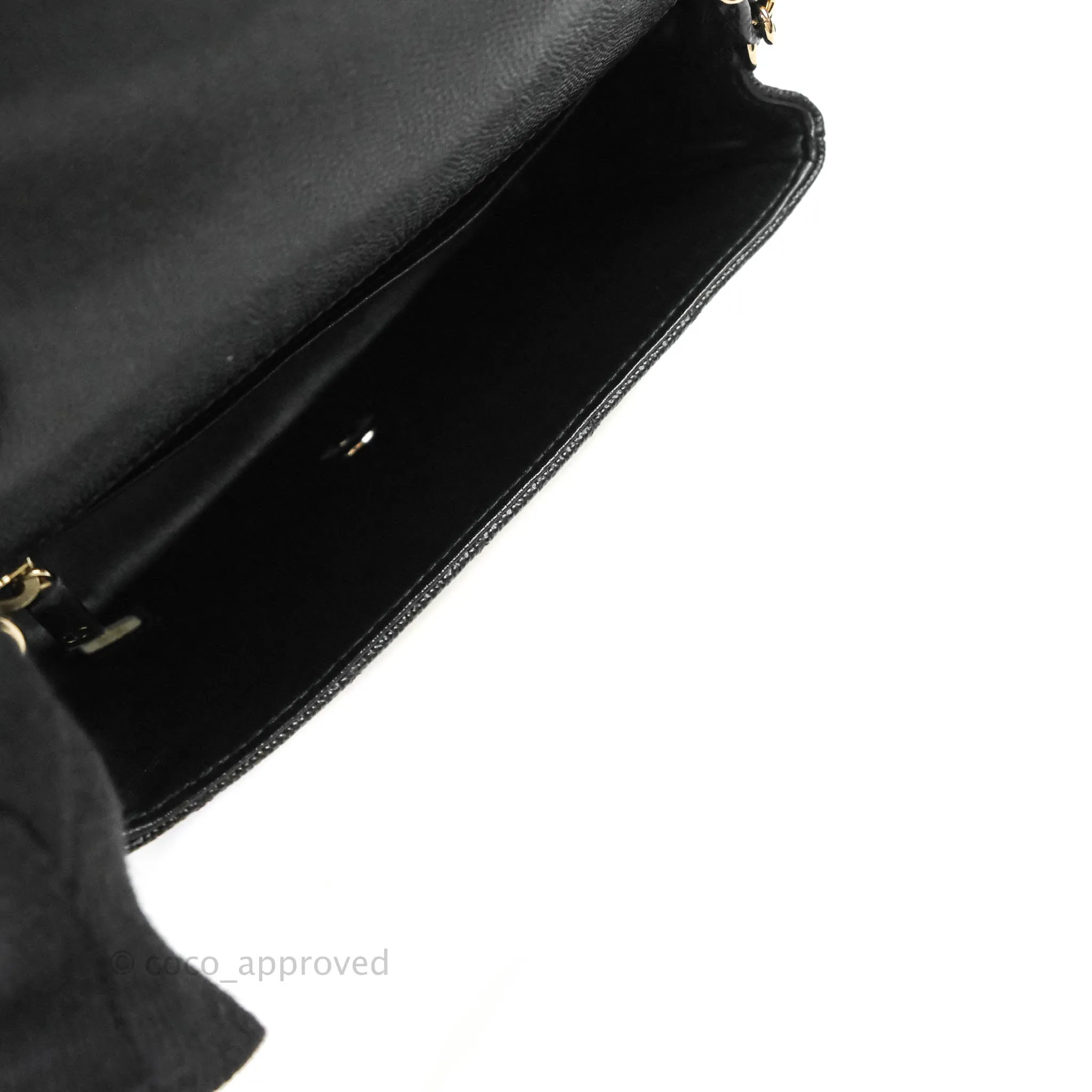 Chanel Classic Quilted Mini Rectangular Flap Black Caviar Gold Hardware 18B
