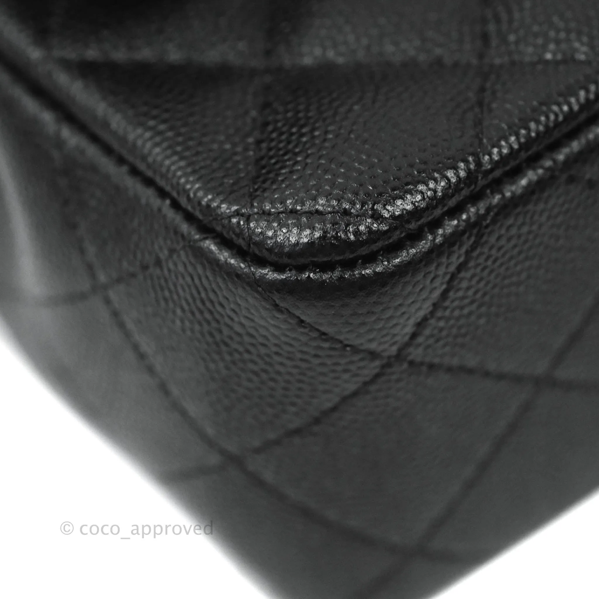 Chanel Classic Quilted Mini Rectangular Flap Black Caviar Gold Hardware 18B