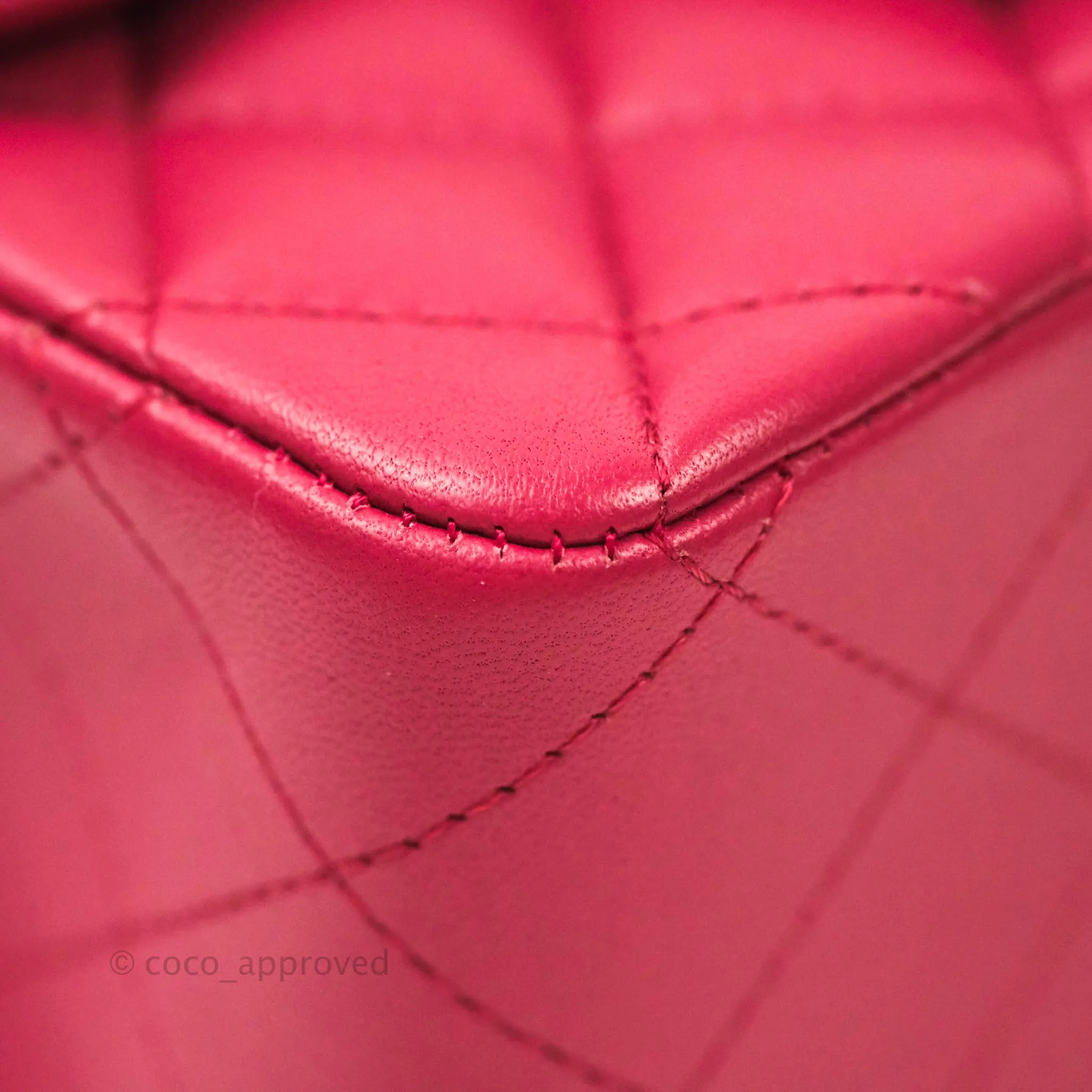 Chanel Classic Quilted Mini Square Flap Rosy Pink Lambskin Silver Hardware