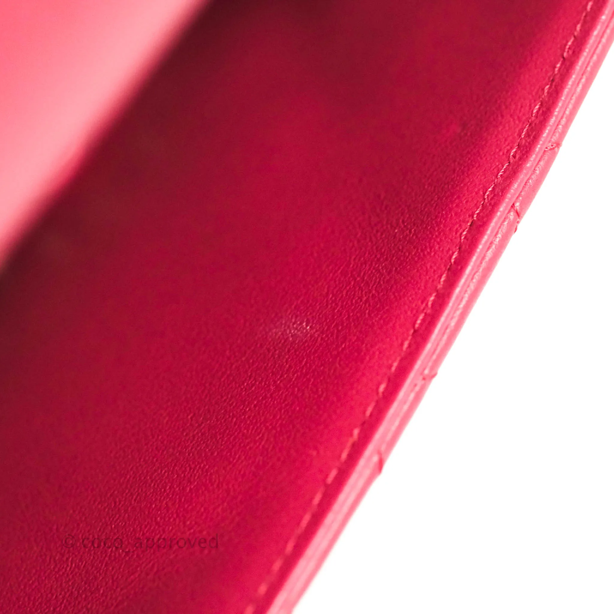 Chanel Classic Quilted Mini Square Flap Rosy Pink Lambskin Silver Hardware