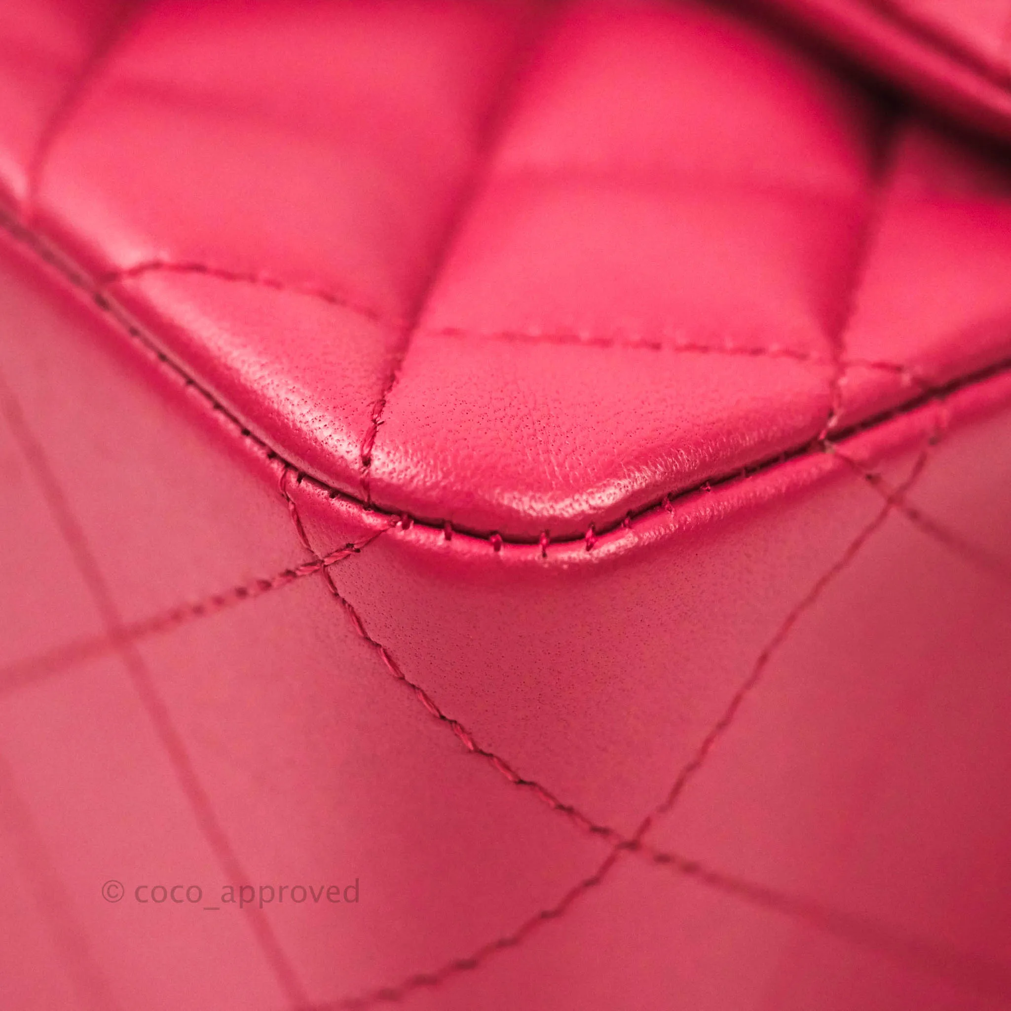 Chanel Classic Quilted Mini Square Flap Rosy Pink Lambskin Silver Hardware