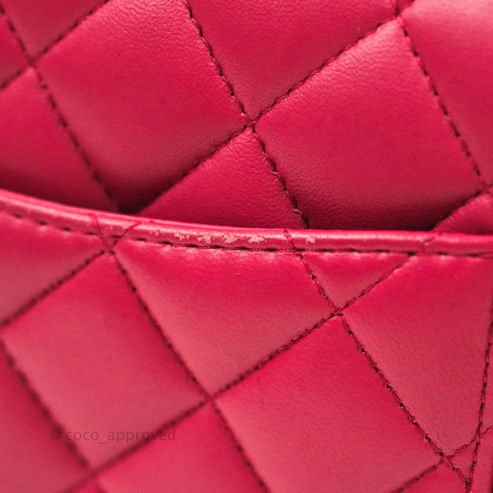 Chanel Classic Quilted Mini Square Flap Rosy Pink Lambskin Silver Hardware