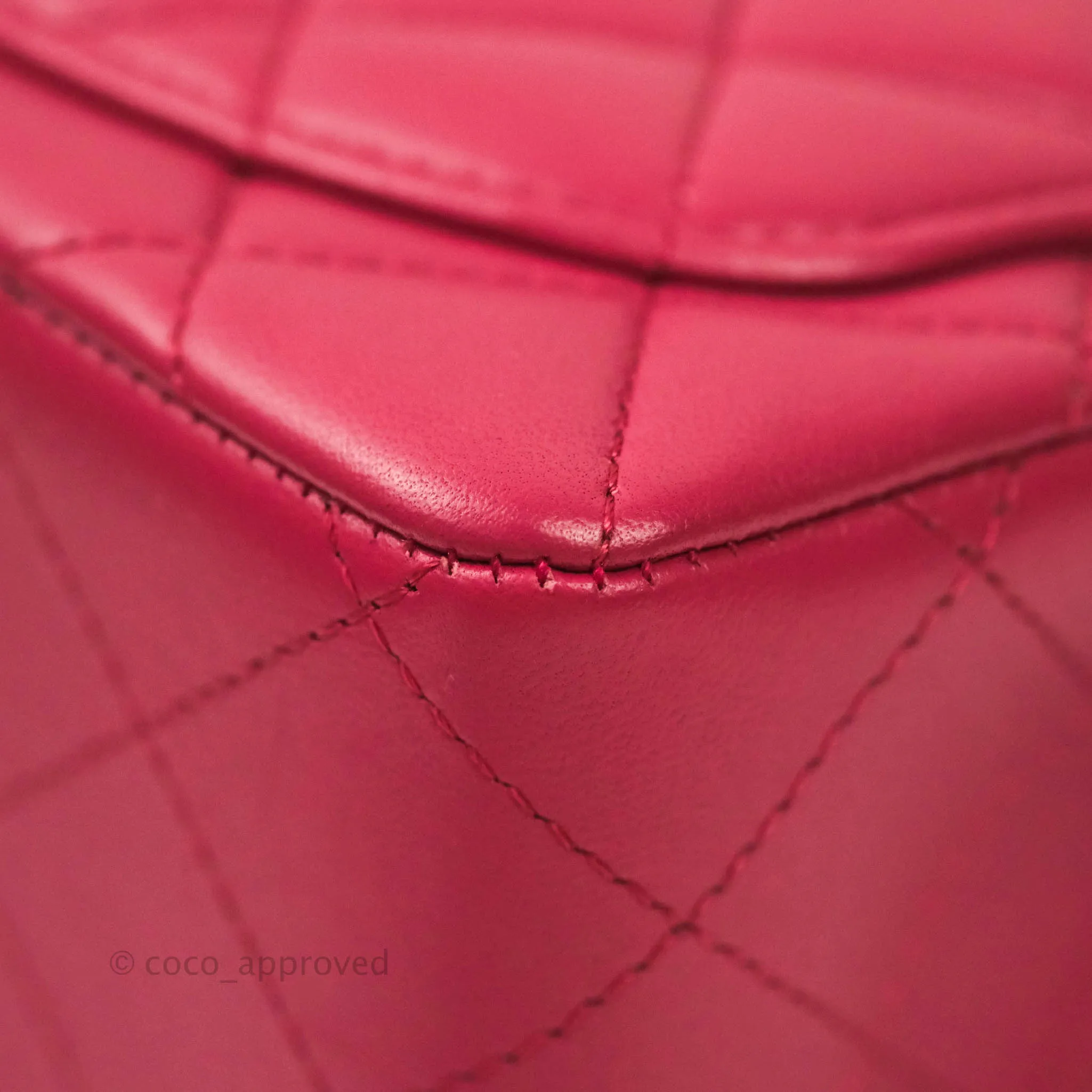 Chanel Classic Quilted Mini Square Flap Rosy Pink Lambskin Silver Hardware
