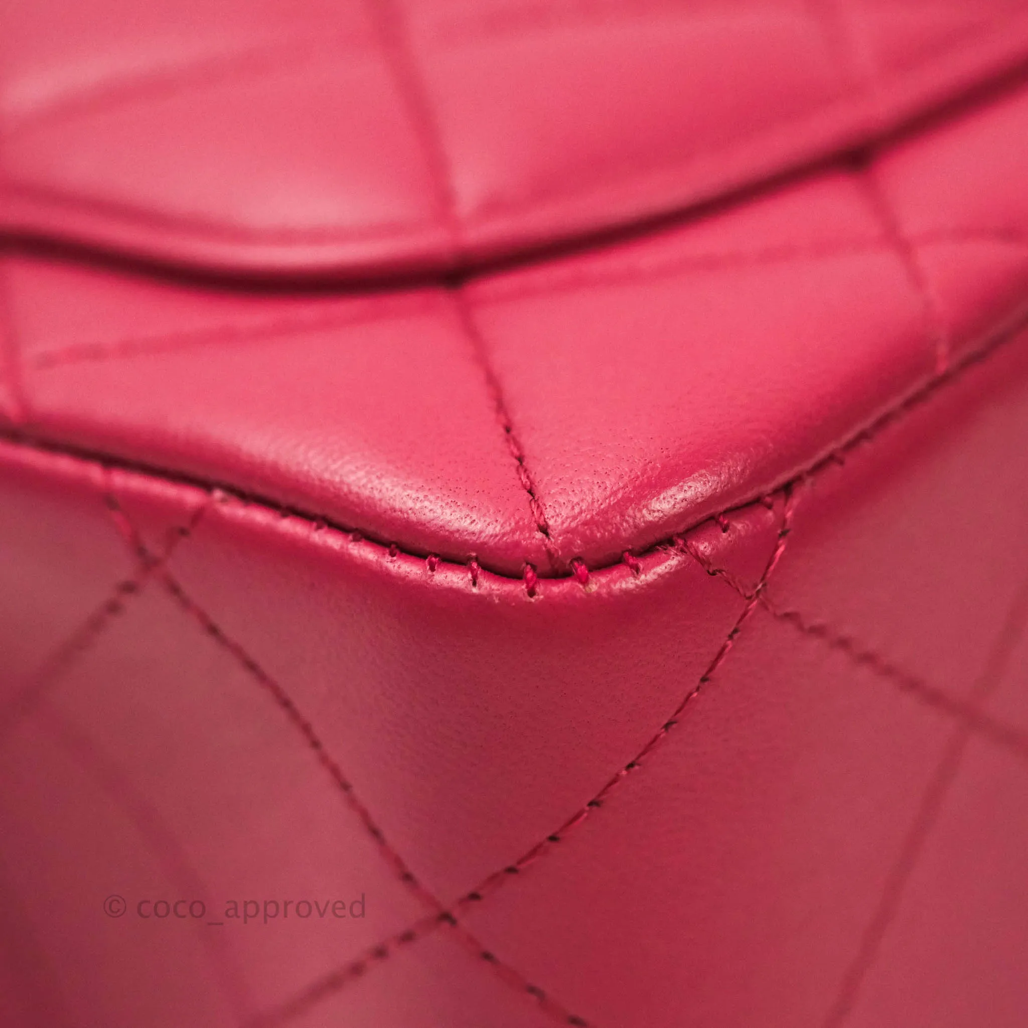 Chanel Classic Quilted Mini Square Flap Rosy Pink Lambskin Silver Hardware