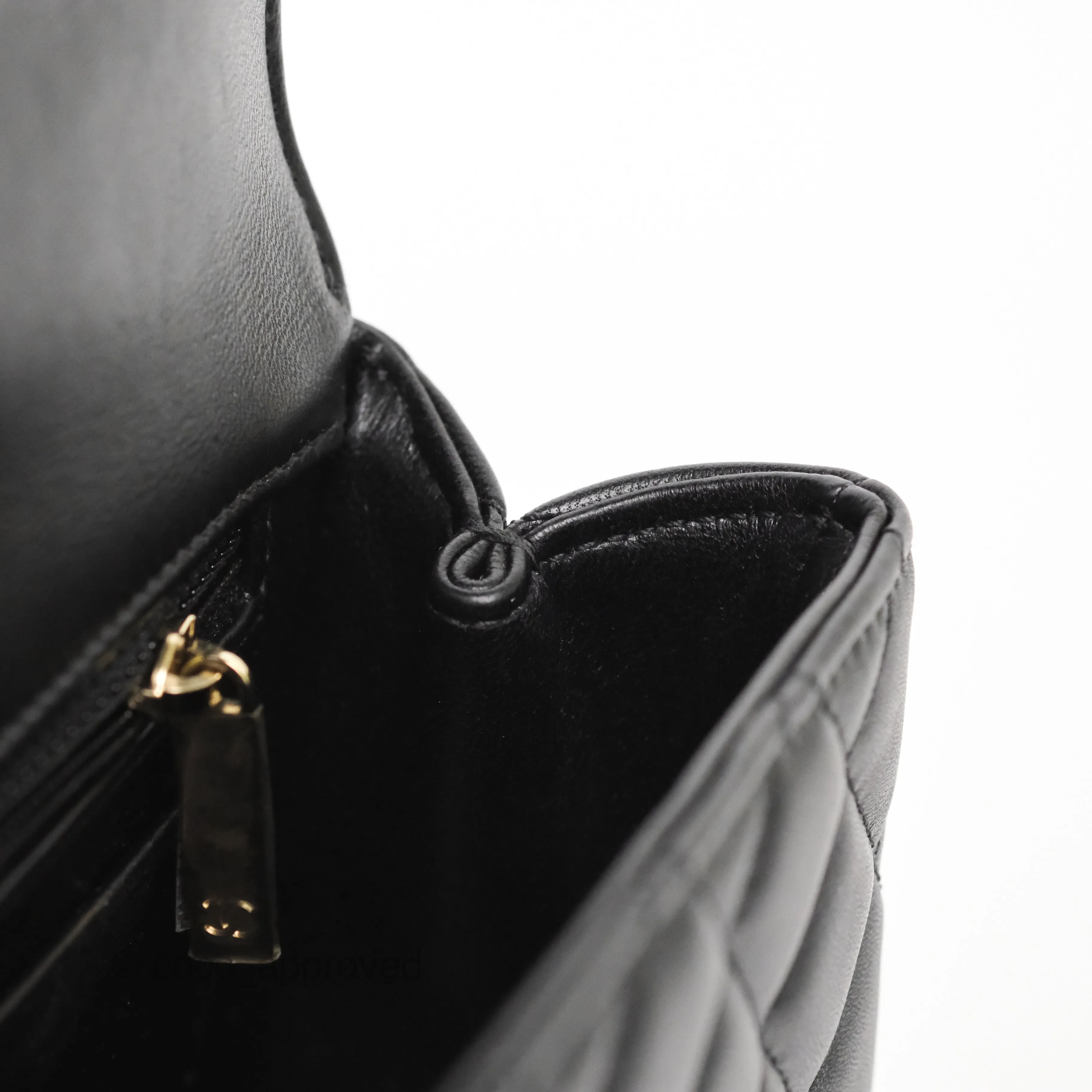 Chanel Crystals Top Handle Mini Rectangular Flap Bag Black Lambskin Gold Hardware 23A