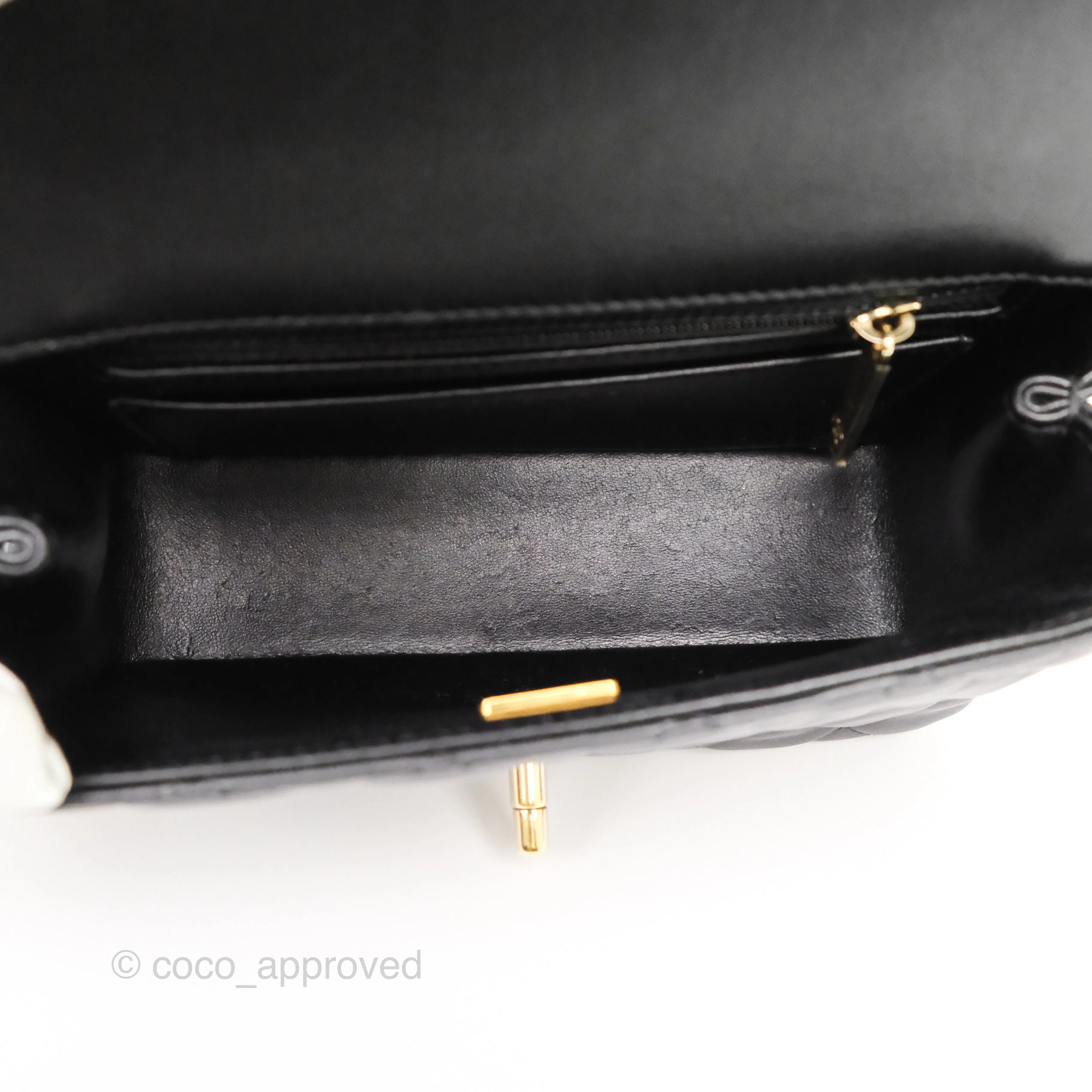Chanel Crystals Top Handle Mini Rectangular Flap Bag Black Lambskin Gold Hardware 23A