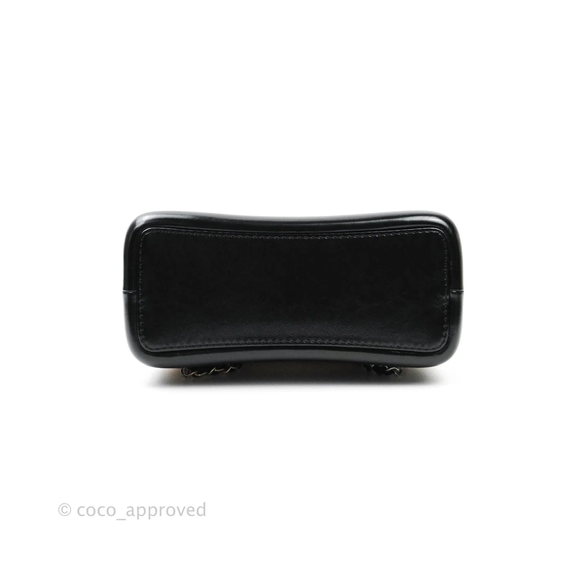 Chanel Gabrielle Backpack Black Aged Calfskin Small Beige Black