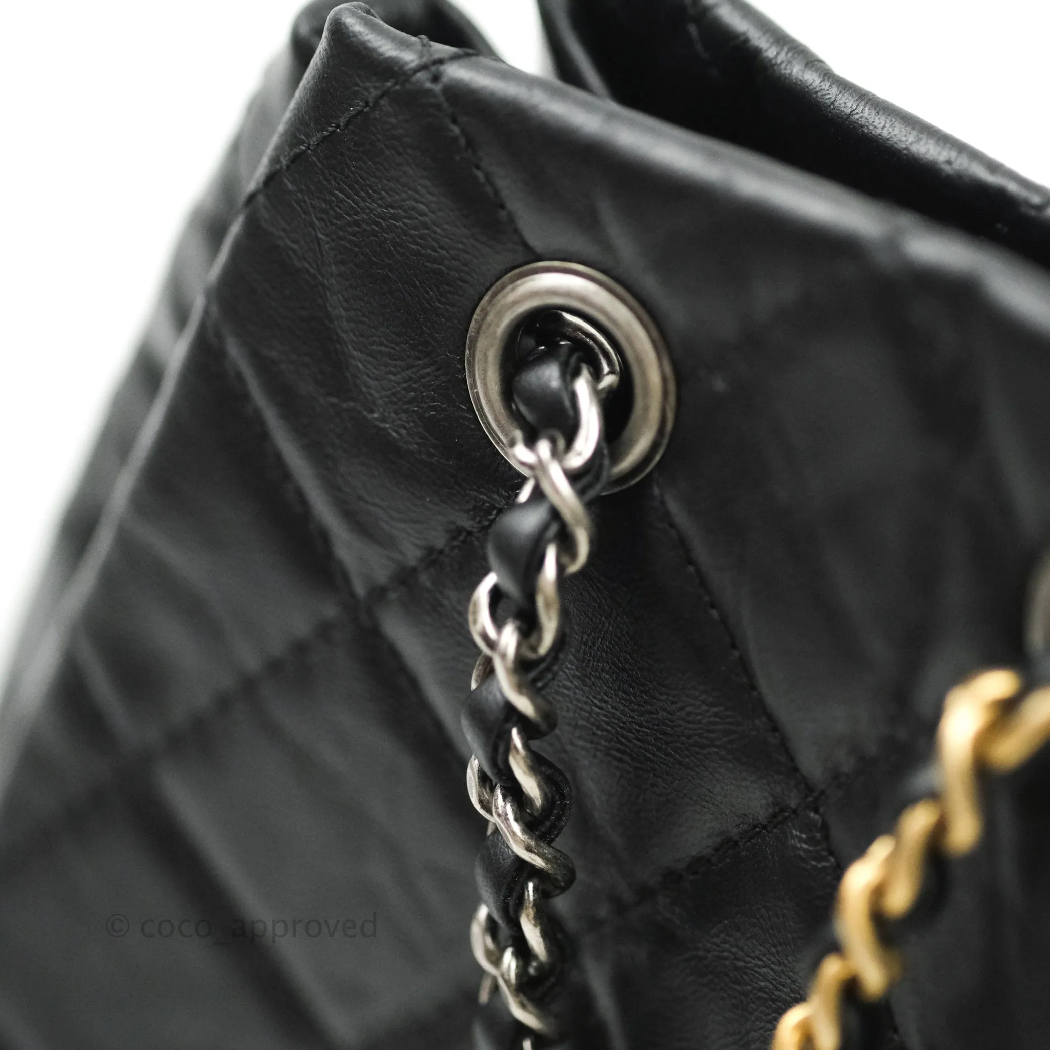 Chanel Gabrielle Backpack Black Aged Calfskin Small Black