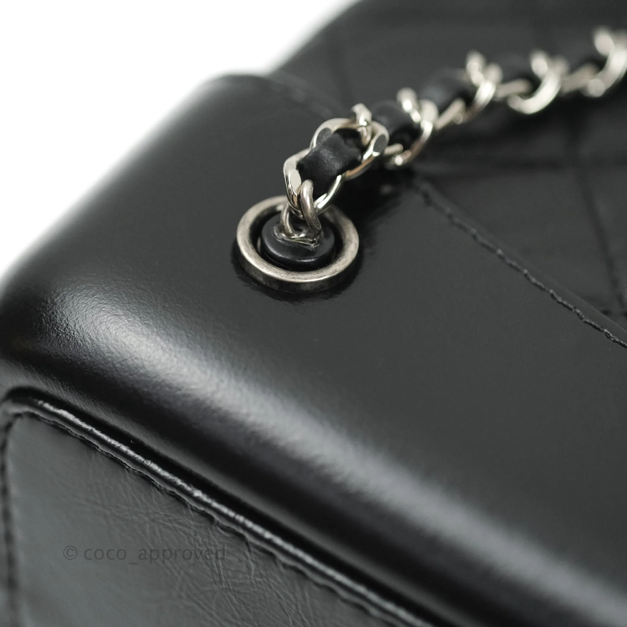 Chanel Gabrielle Backpack Black Aged Calfskin Small Black