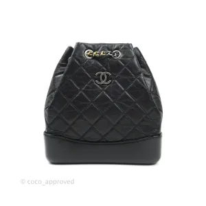 Chanel Gabrielle Backpack Black Aged Calfskin Small Black