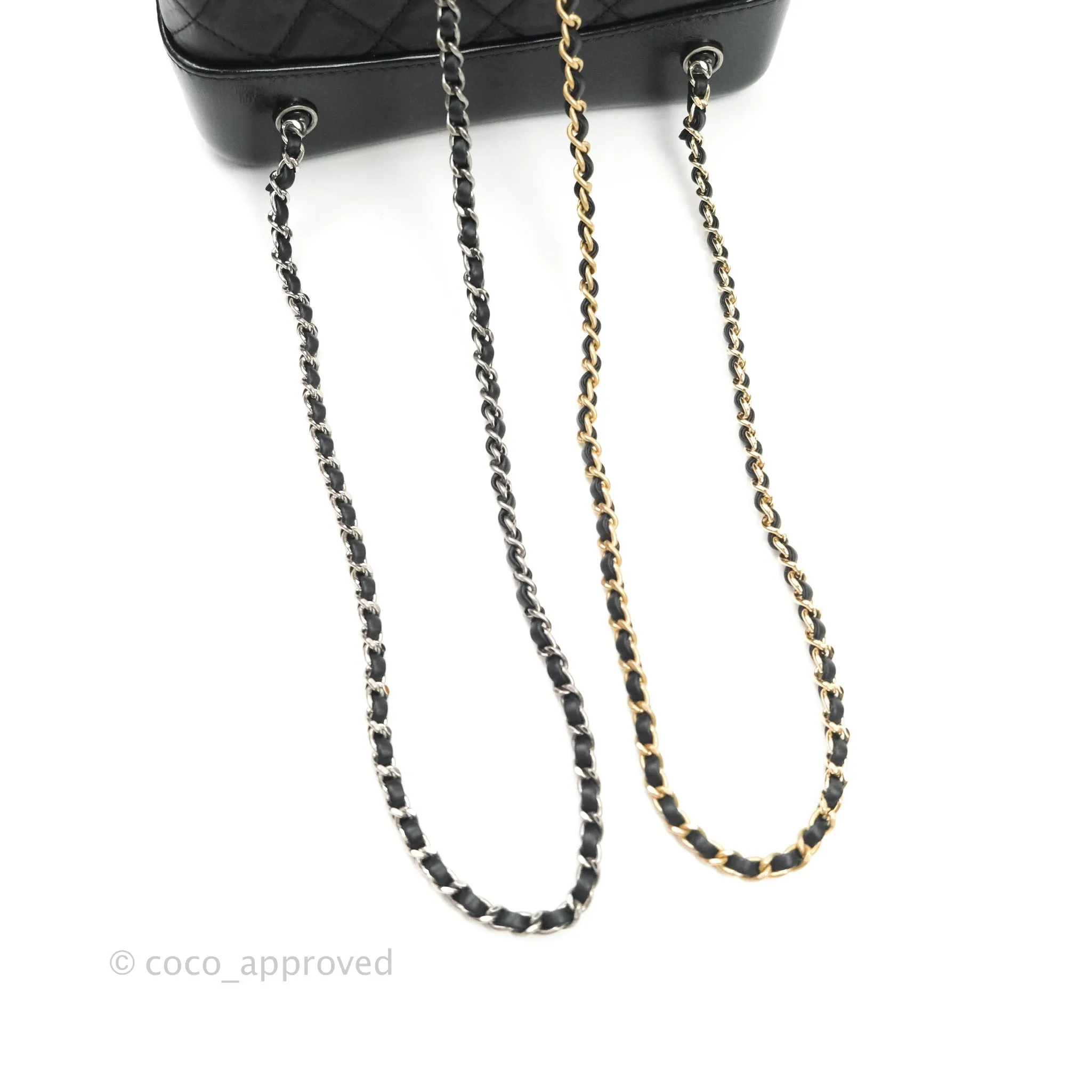 Chanel Gabrielle Backpack Black Aged Calfskin Small Black