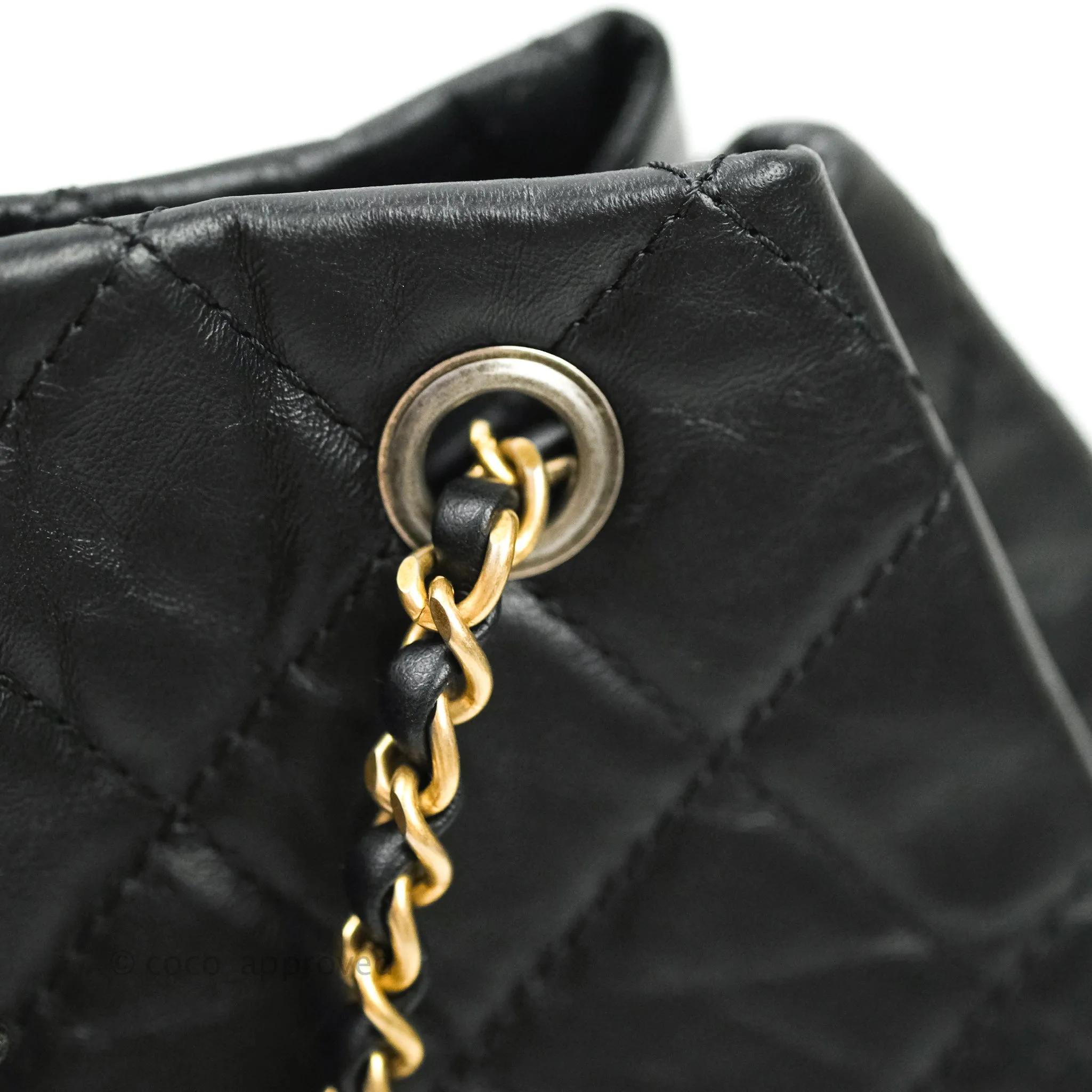 Chanel Gabrielle Backpack Black Aged Calfskin Small Black