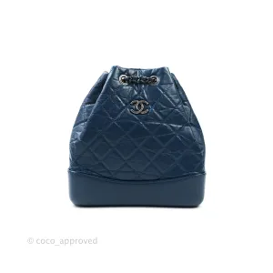 Chanel Gabrielle Backpack Blue Aged Calfskin Small