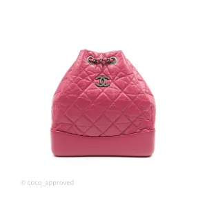 Chanel Gabrielle Backpack Pink Aged Calfskin Small Black