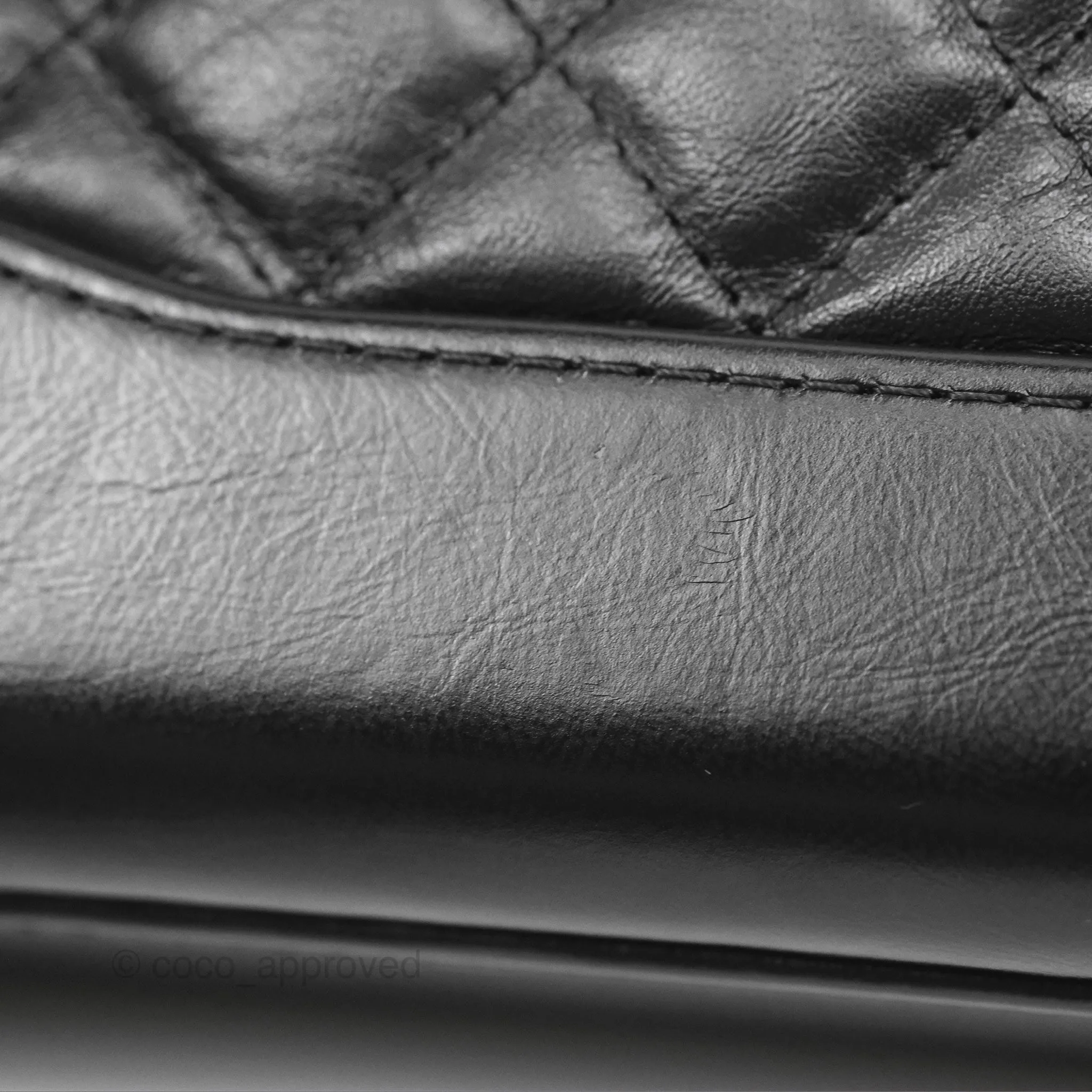 Chanel Gabrielle Clutch With Logo Strap Aged Calfskin Black Mixed Hardware