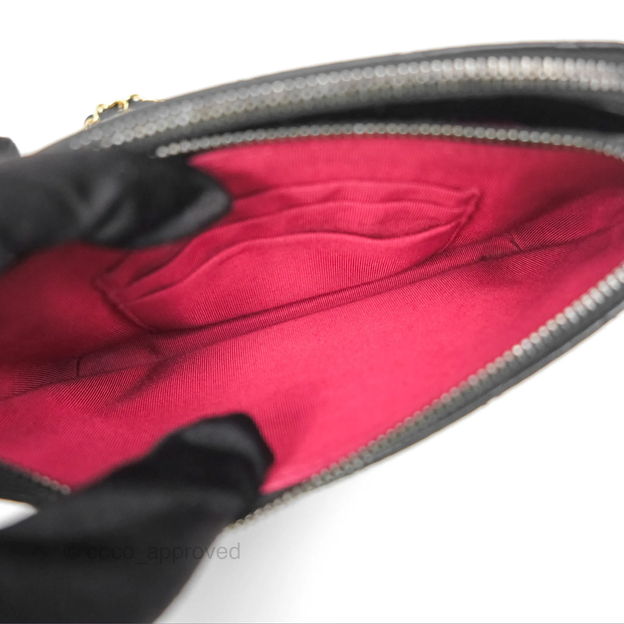 Chanel Gabrielle Clutch With Logo Strap Aged Calfskin Black Mixed Hardware