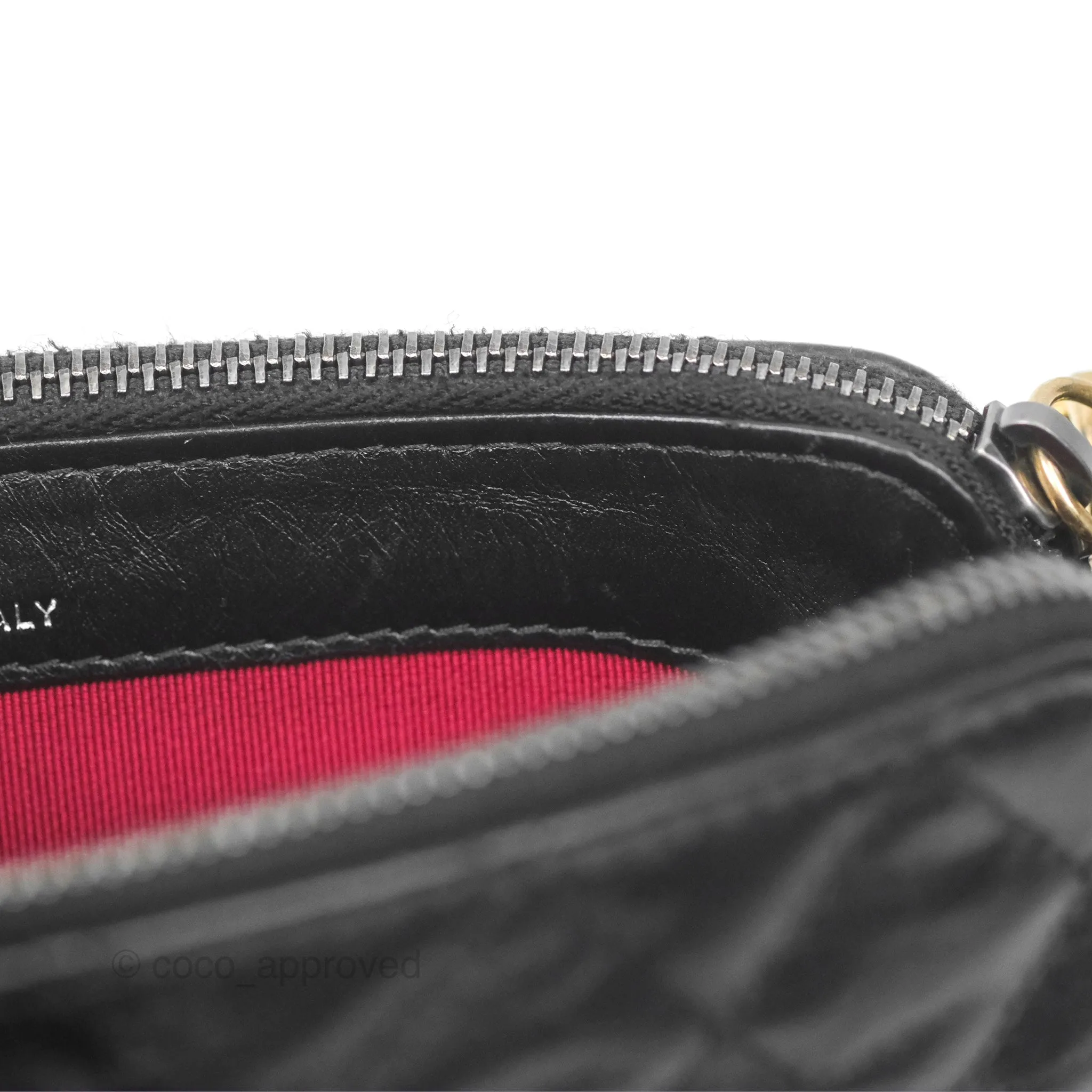Chanel Gabrielle Clutch With Logo Strap Aged Calfskin Black Mixed Hardware