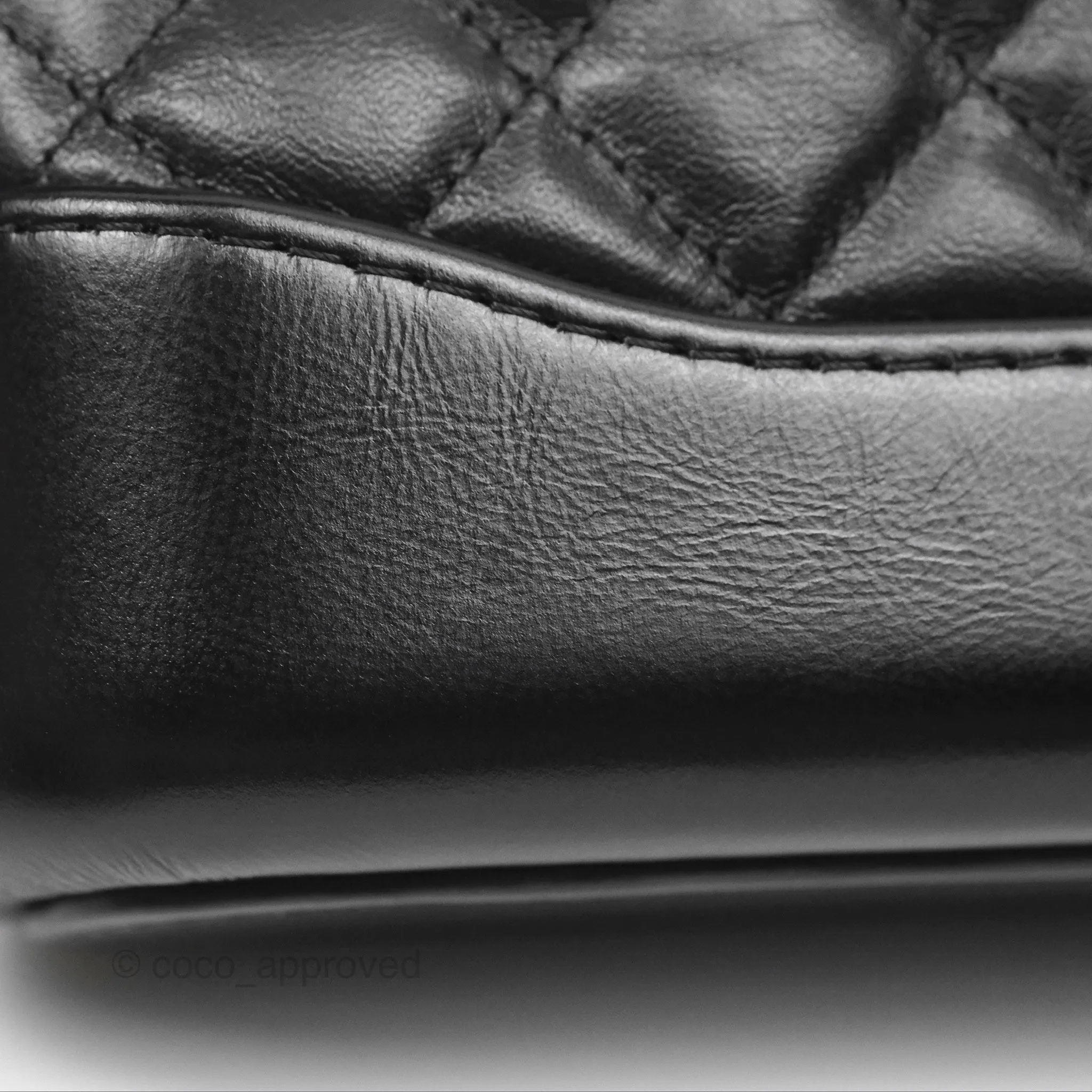 Chanel Gabrielle Clutch With Logo Strap Aged Calfskin Black Mixed Hardware