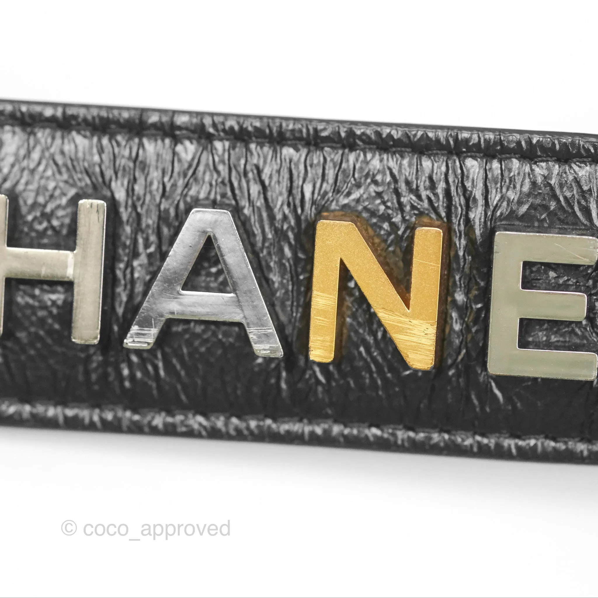 Chanel Gabrielle Clutch With Logo Strap Aged Calfskin Black Mixed Hardware