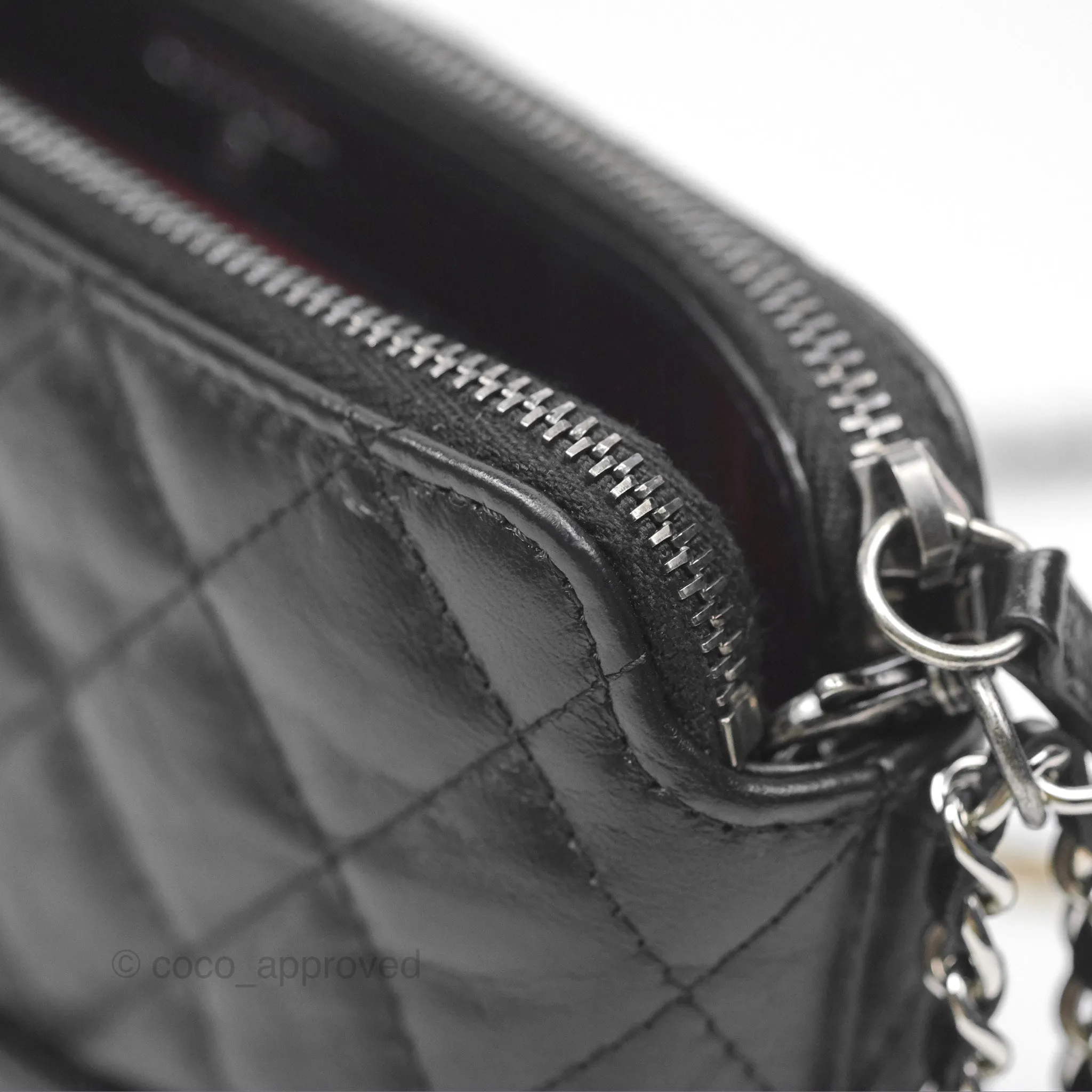 Chanel Gabrielle Clutch With Logo Strap Aged Calfskin Black Mixed Hardware