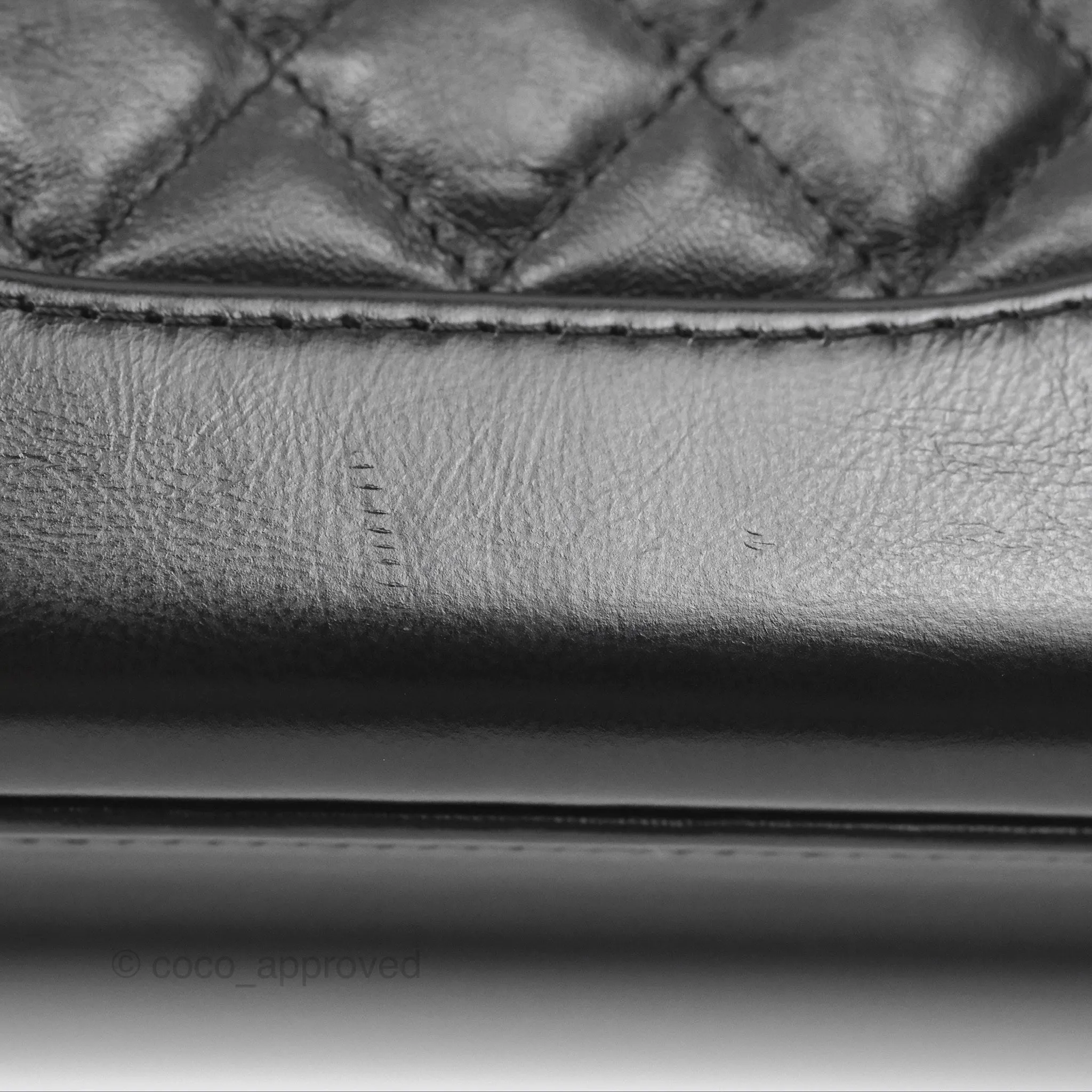 Chanel Gabrielle Clutch With Logo Strap Aged Calfskin Black Mixed Hardware