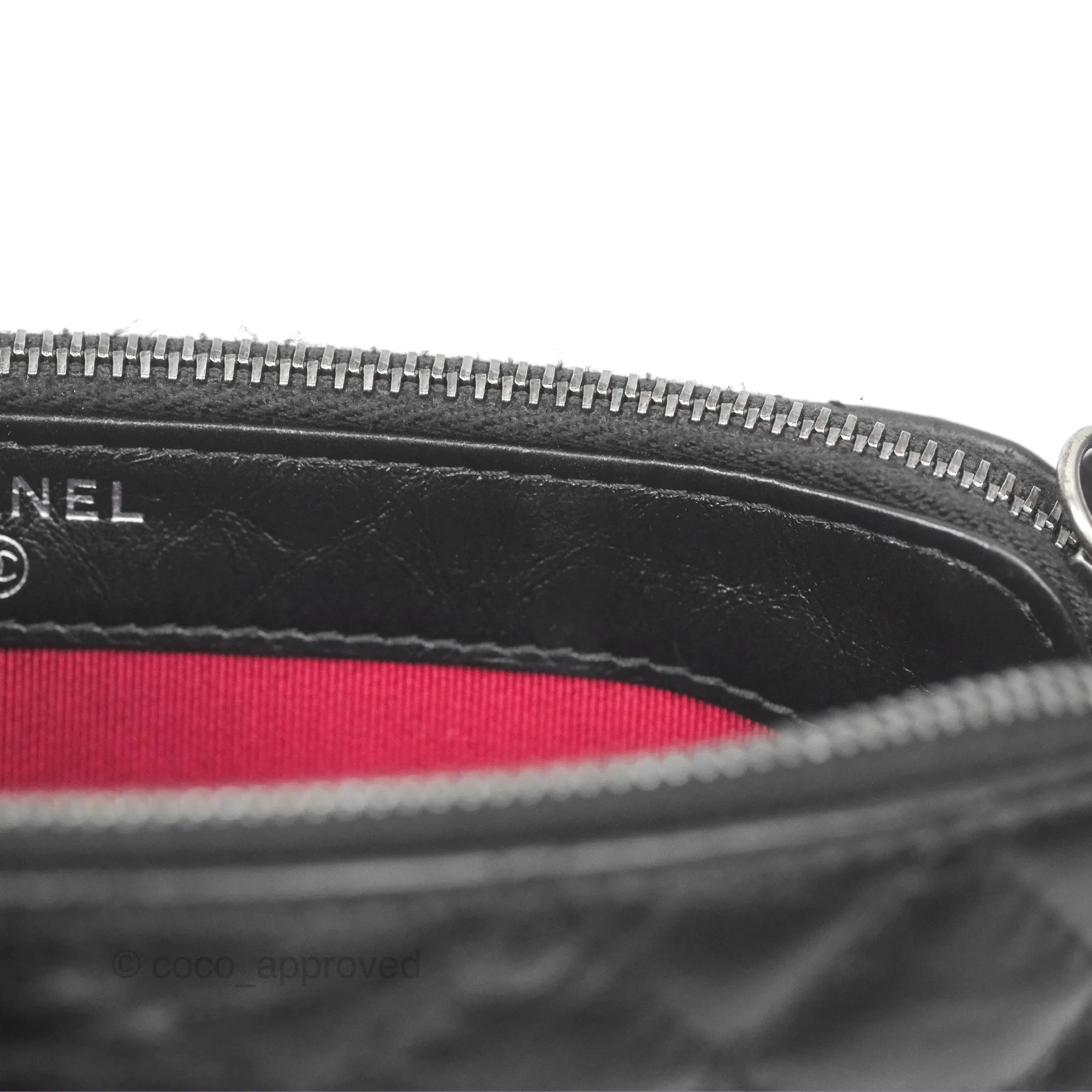 Chanel Gabrielle Clutch With Logo Strap Aged Calfskin Black Mixed Hardware